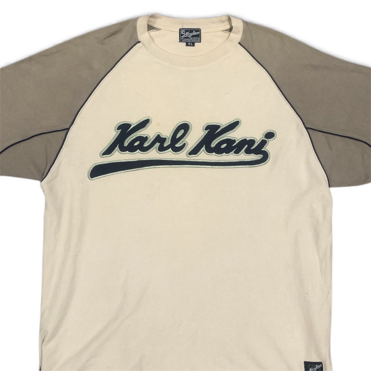 Karl Kani Vtg Karl Kani Jeans Spell Out Raglan Cotton T-Shirt Size US XL / EU 56 / 4 - 2 Thumbnail