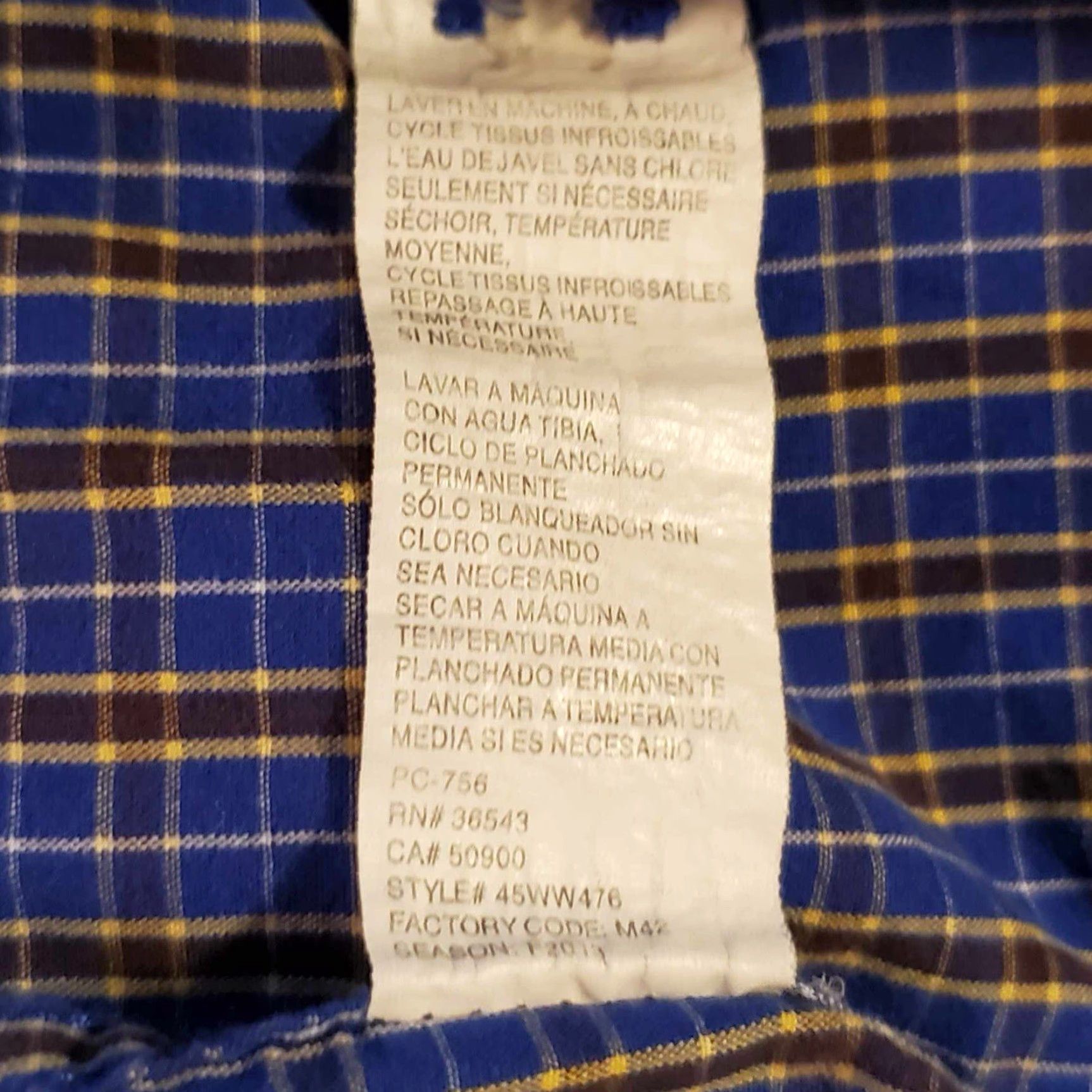 Izod IZOD Shirt Mens LT Large Tall Blue Plaid Long Sleeve Pocket Button Down Size US L / EU 52-54 / 3 - 7 Thumbnail
