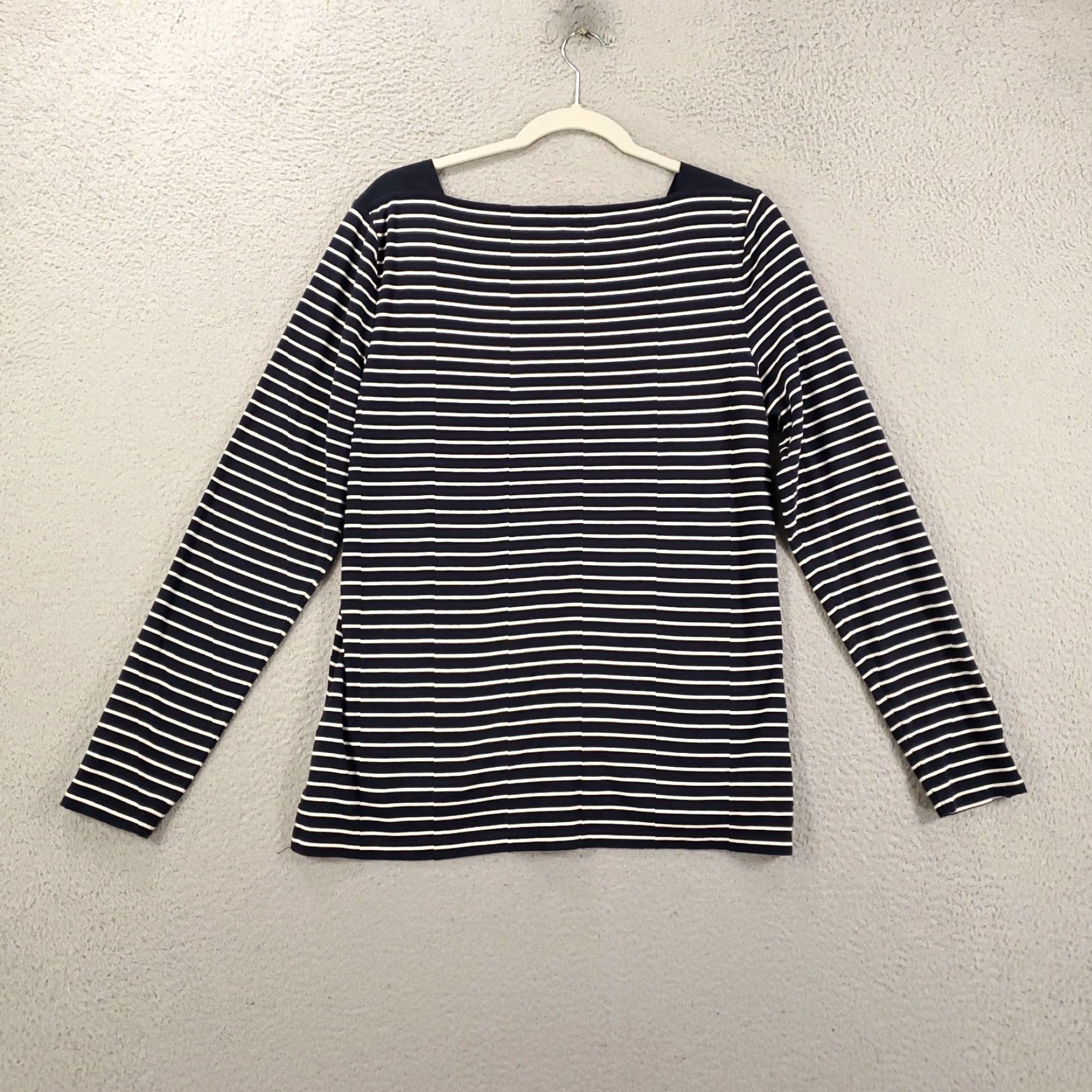 Ralph Lauren Lauren Ralph Lauren Top Womens XL Blue White Stripe Knit Blouse V-Neck Casual Shirt Shirts Multicolor Classic Preppy Pattern Knit Cotton Blend Spandex Size XL / US 12-14 / IT 48-50 - 7 Thumbnail