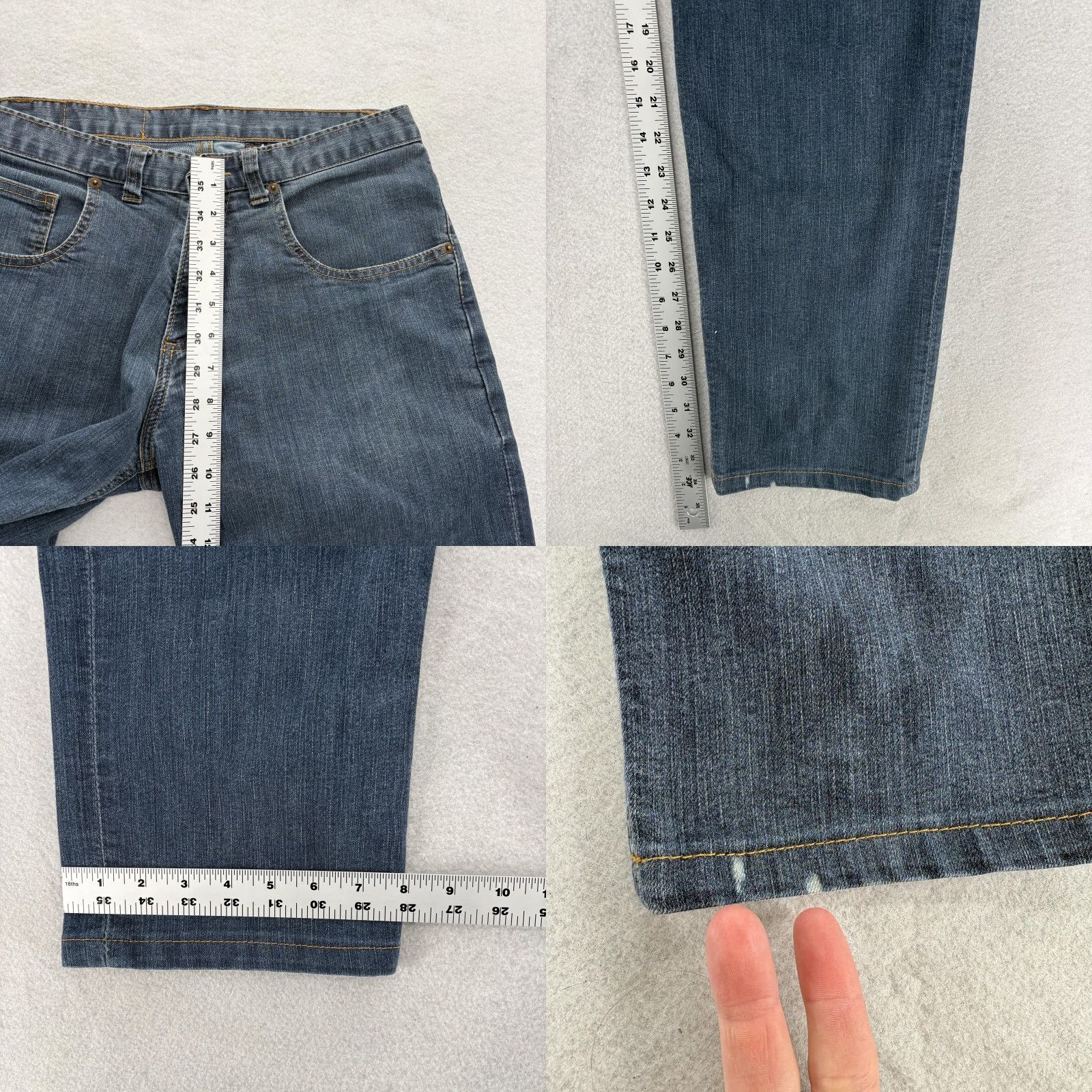 Denime Dearborn Denim Jeans Mens 32x34 Blue Medium Wash Straight Denim USA 34in Inseam Regular Fit Pocket Cotton Polyester Denim Size US 32 / EU 48 - 8 Thumbnail