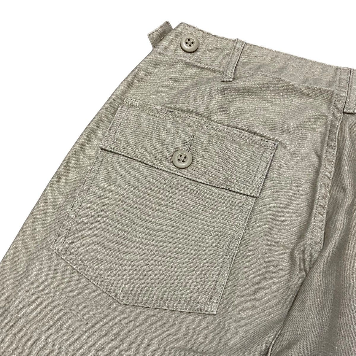 Japanese Brand Musinsa Standard Sateen Fatigue Pants - Beige / Khaki Size US 29 - 3 Thumbnail