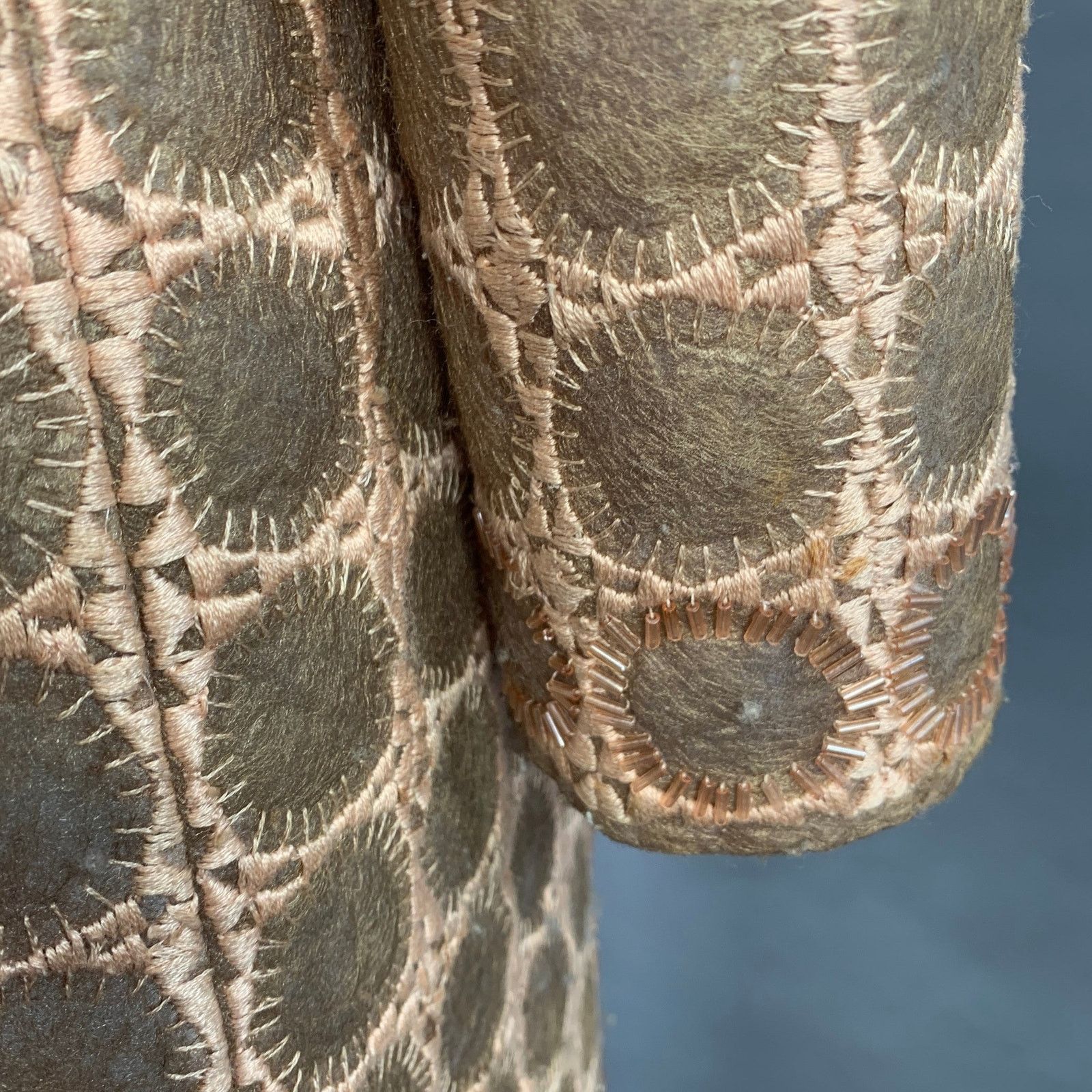 Mila Schon MILA SCHON Size 6 Beige Tan Polyester Circles Beaded Coat Size M / US 6-8 / IT 42-44 - 5 Thumbnail