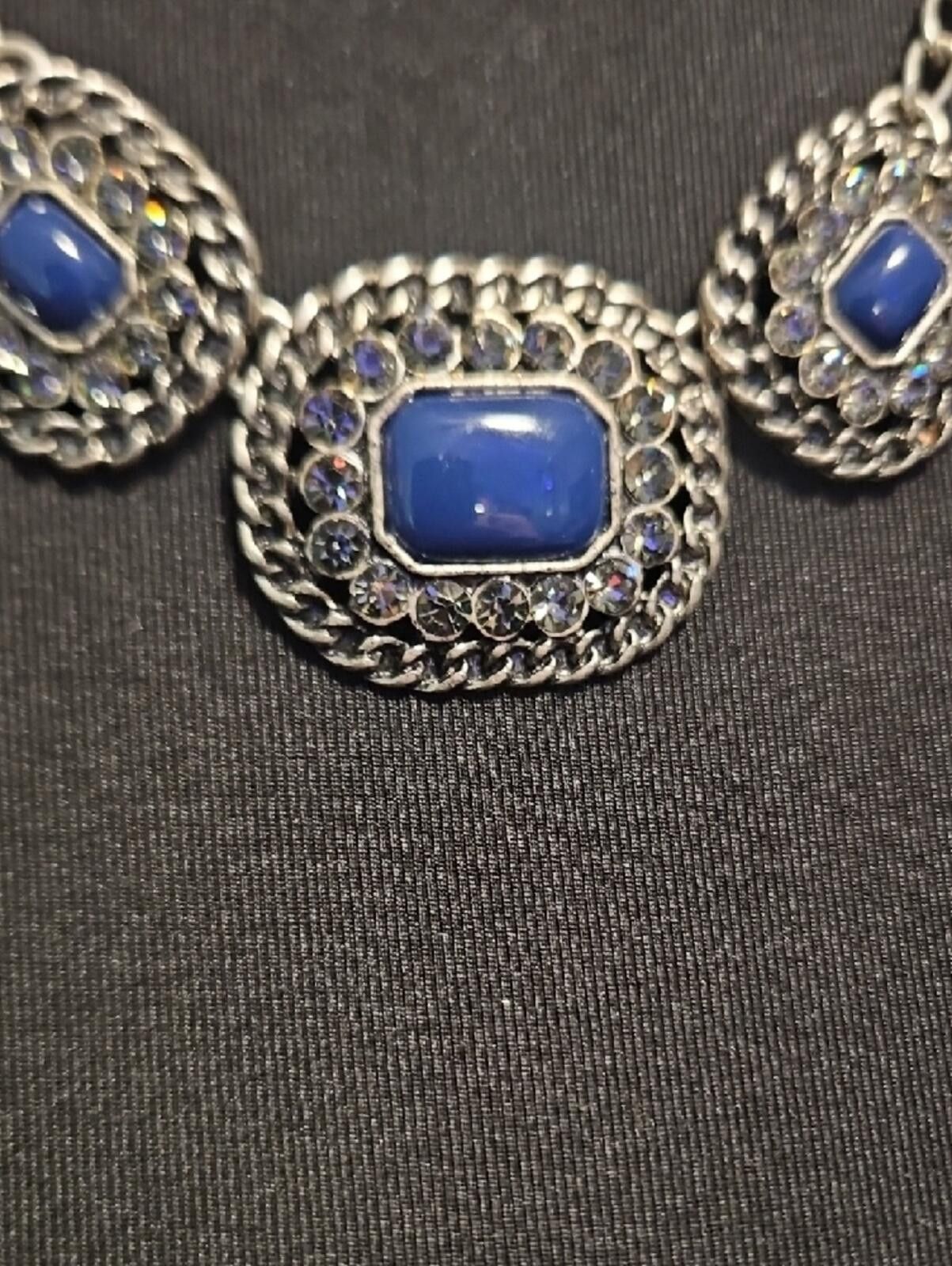 Other Blue Stone Silver-Tone Statement Necklace Size ONE SIZE - 2 Thumbnail