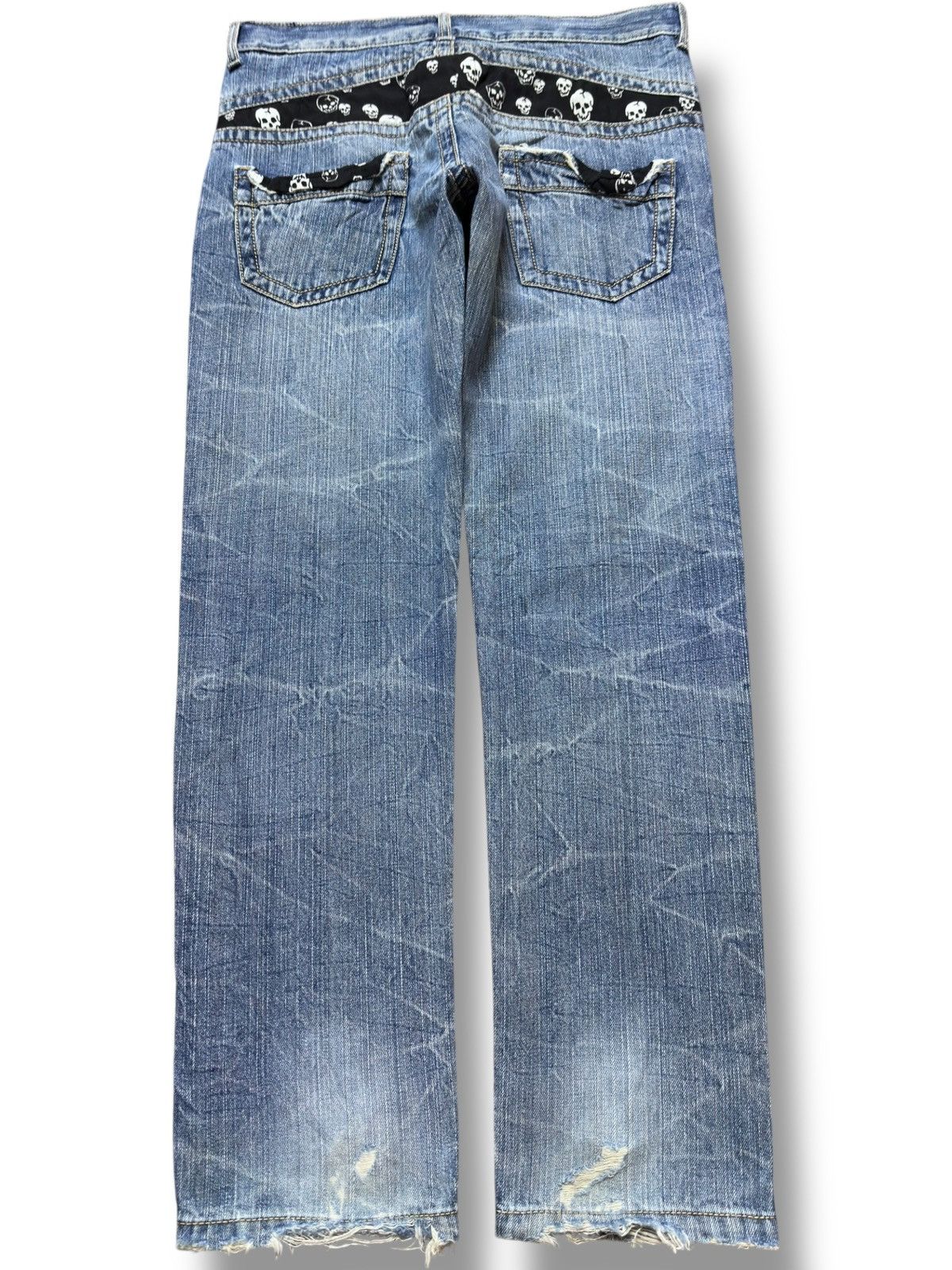 Mastermind Japan Vintage Japanese Brand Skulls Pattern Denim Size US 31 - 5 Thumbnail