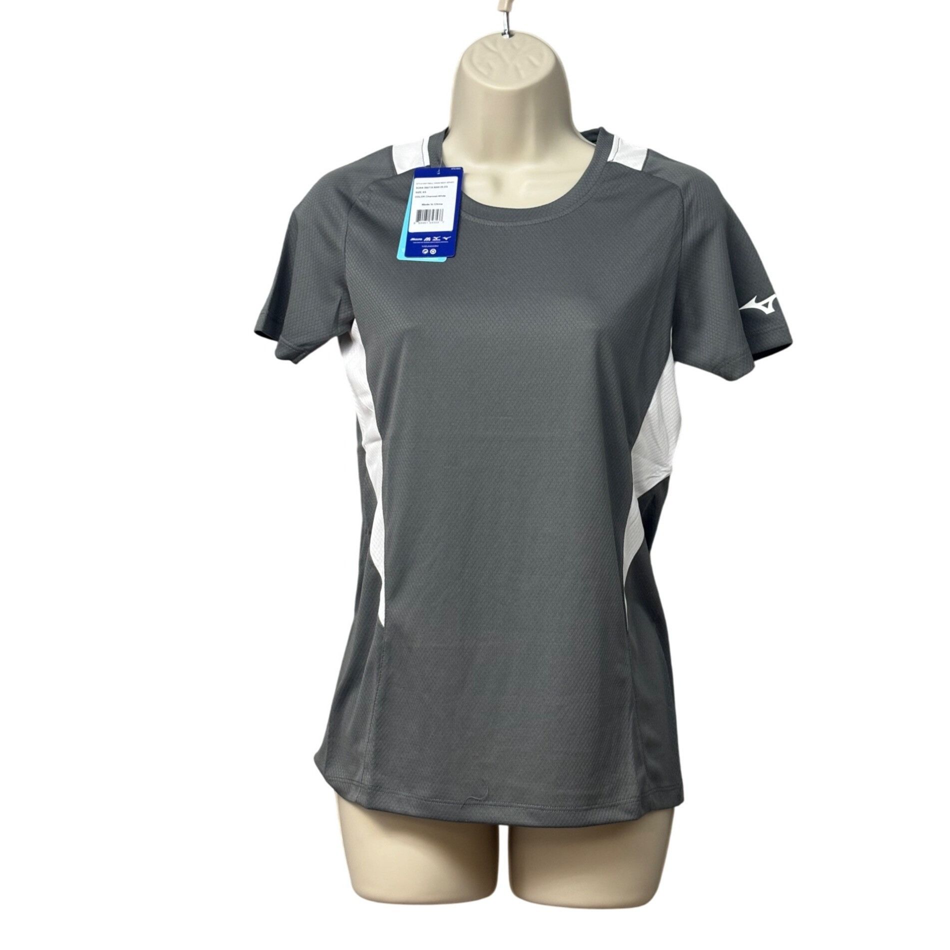 Mizuno Mizuno Women’s Softball Crew Neck Jersey, Charcoal-White, S Size S / US 4 / IT 40 - 3 Thumbnail