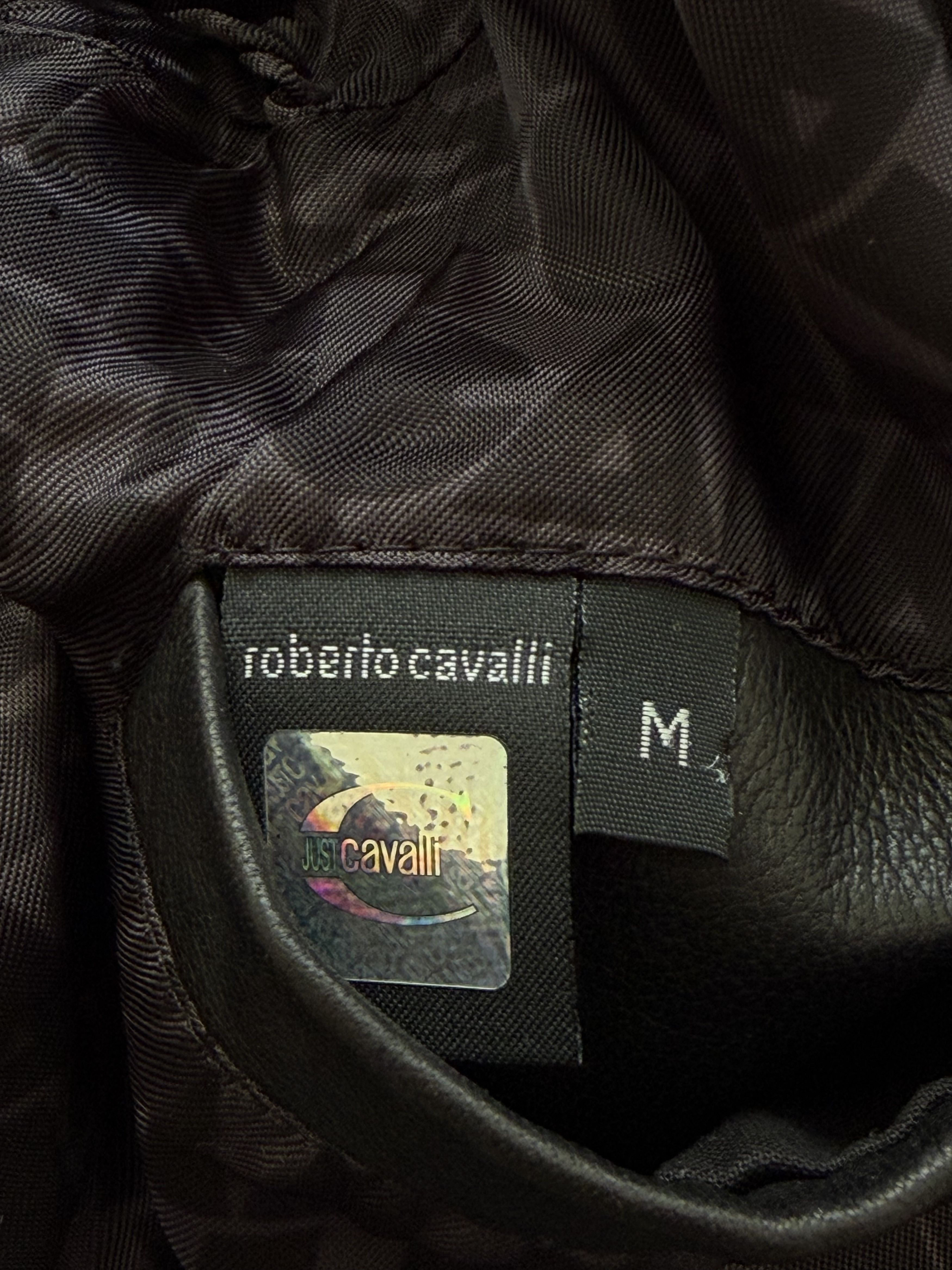 Just Cavalli Just Cavalli Black Genuine Leather Jacket Size M Size US M / EU 48-50 / 2 - 11 Thumbnail