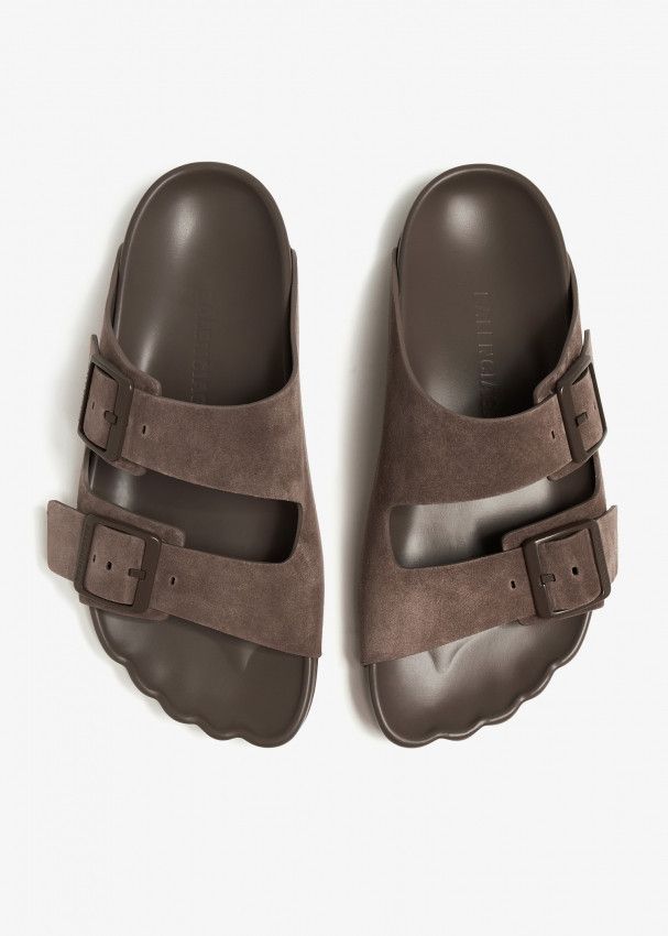 Balenciaga o1bcso1str0526 Sunday Suede Cold Sandals in Brown Size US 12 / EU 45 - 4 Thumbnail