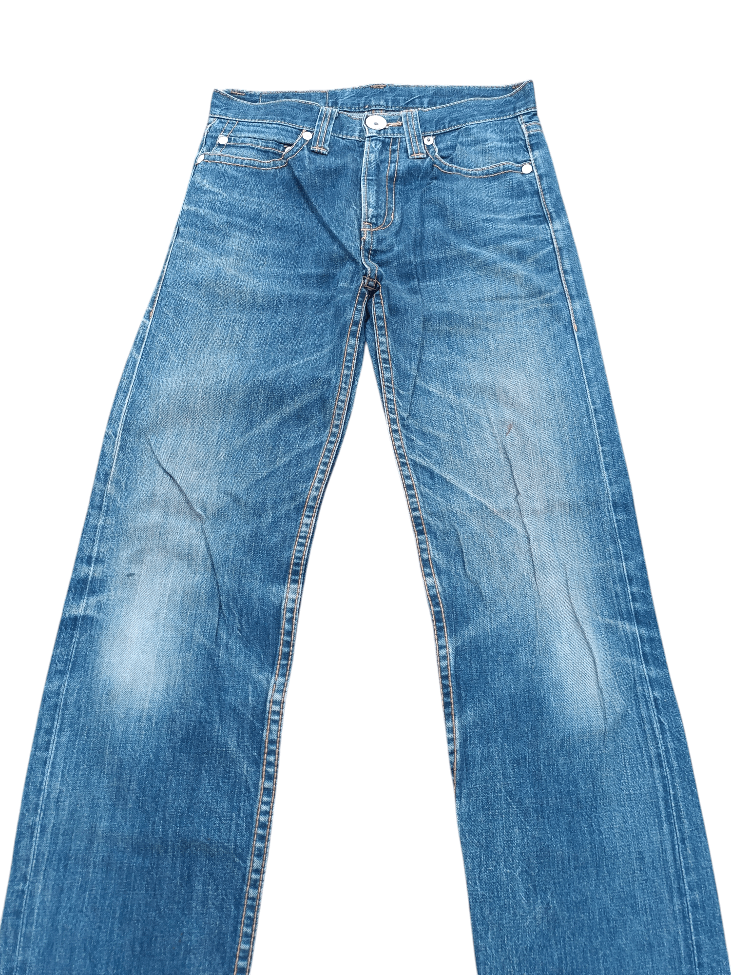 Vintage RARE 🔥 Japanese Brand Co&Lu Big Logo Print Denim Jeans Size US 31 - 5 Thumbnail