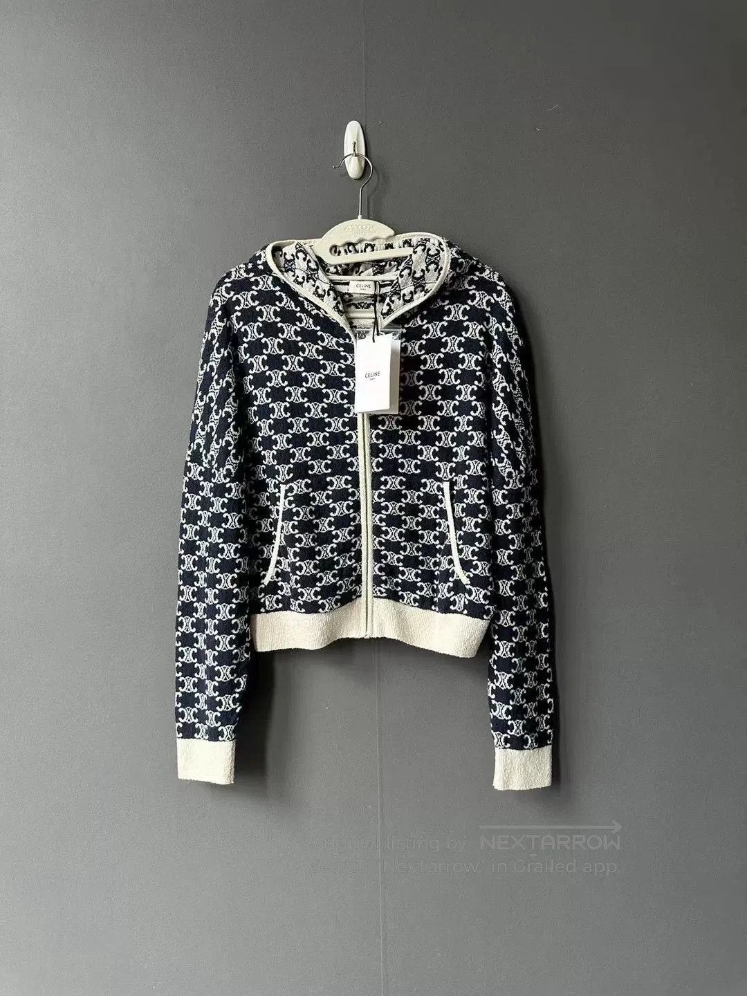 Celine celine logo print zip hooded jacket. Size XS / US 0-2 / IT 36-38 - 1 Thumbnail