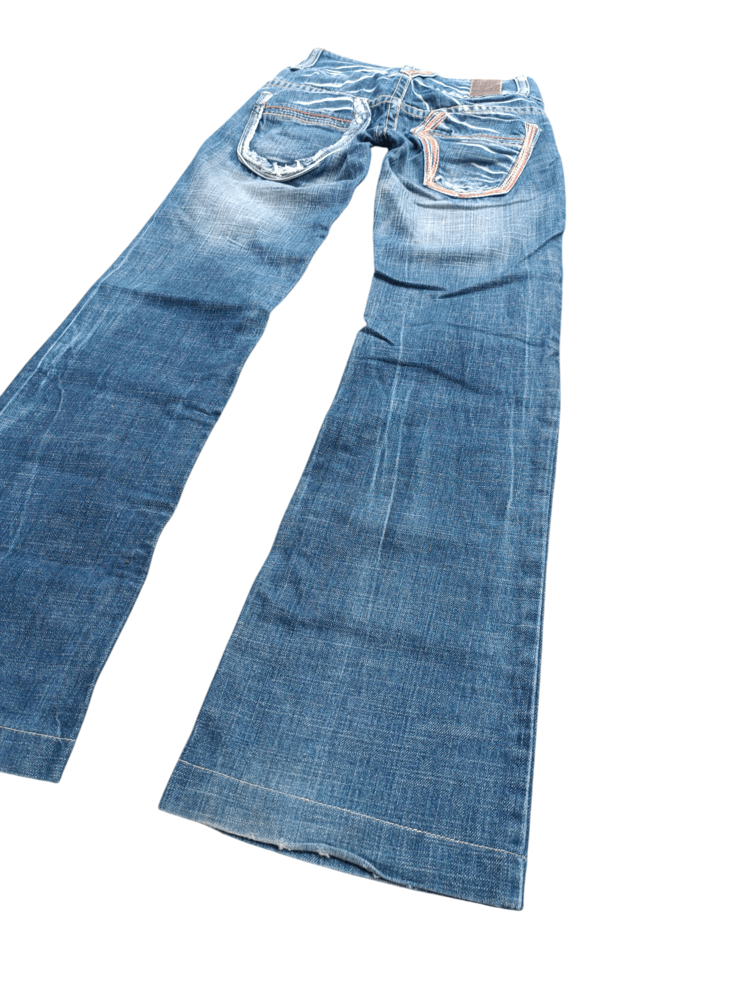 If Six Was Nine × Japanese Brand × Le Grande Bleu (L.G.B.) RedPepper RedLabel Flare Distressed Whiskers Faded DenimE243 Size US 26 / EU 42 - 8 Thumbnail