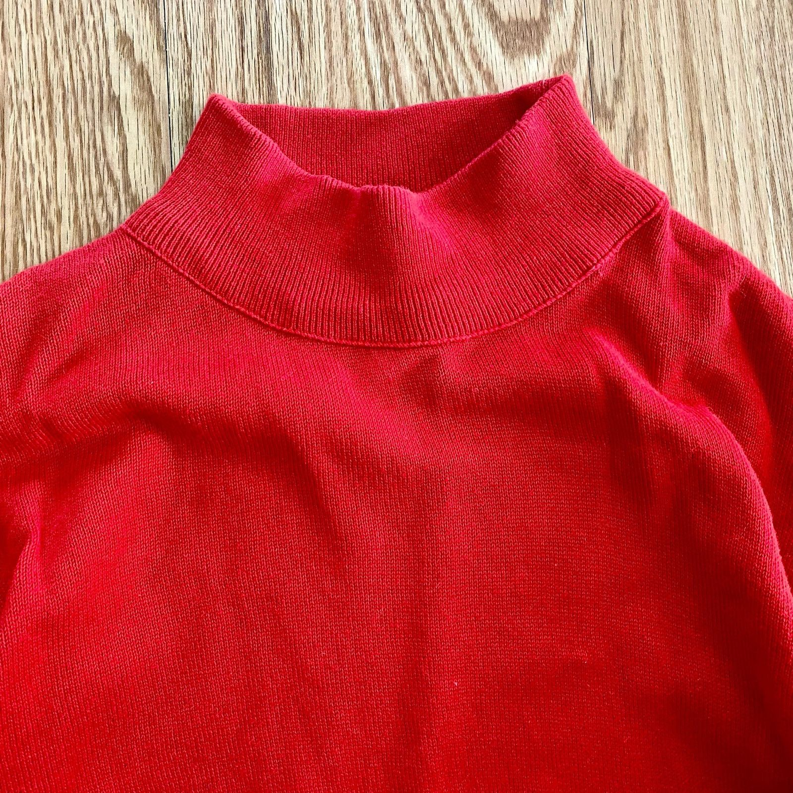 Pendleton Pendleton Red Mock Neck Cotton Sweater Womens Small Petite Size S / US 4 / IT 40 - 3 Thumbnail