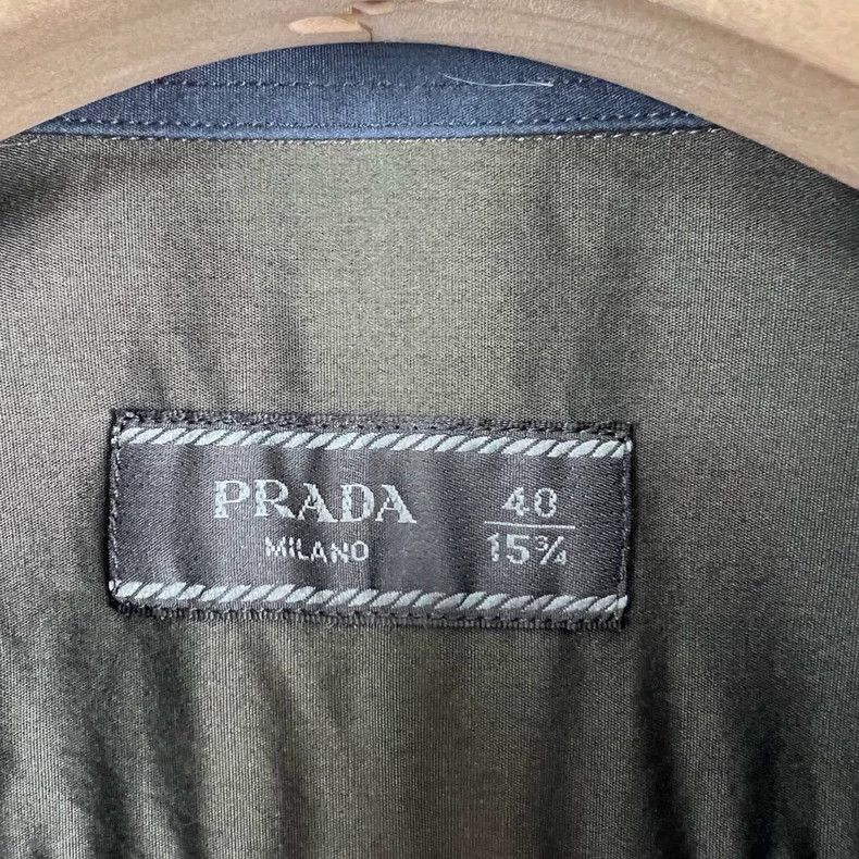 Prada Prada Exotic collared olive green long-sleeved shirt Size US XXS / EU 40 - 3 Thumbnail