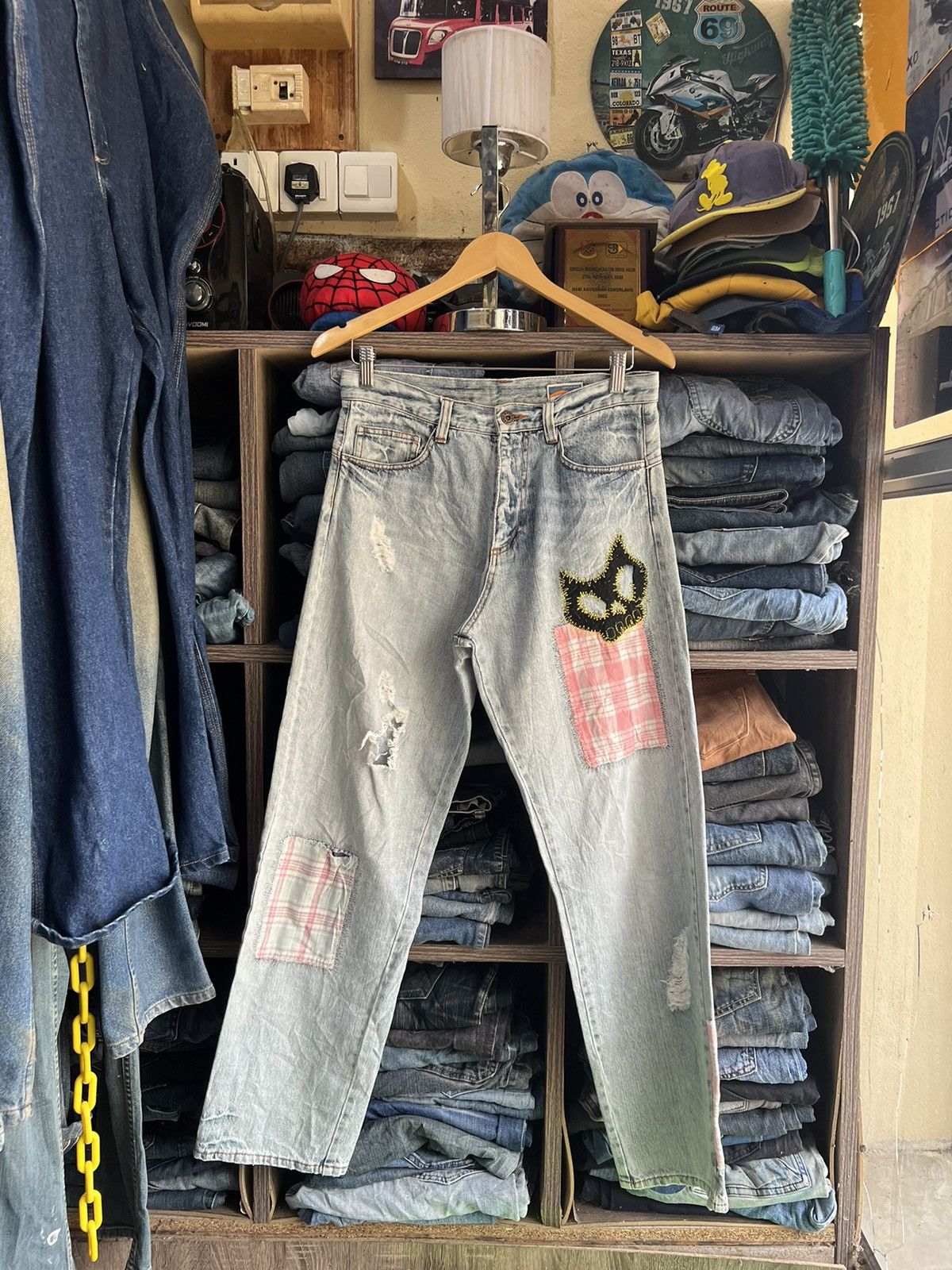 Japanese Brand 🔥Cantwo Patchwork Distressed Denim Size US 31 - 1 Thumbnail
