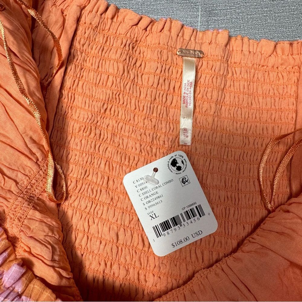 Free People NWT New $108 Free People Annalise Shell Coral Combo Mini Dr Size XL / US 12-14 / IT 48-50 - 7 Thumbnail
