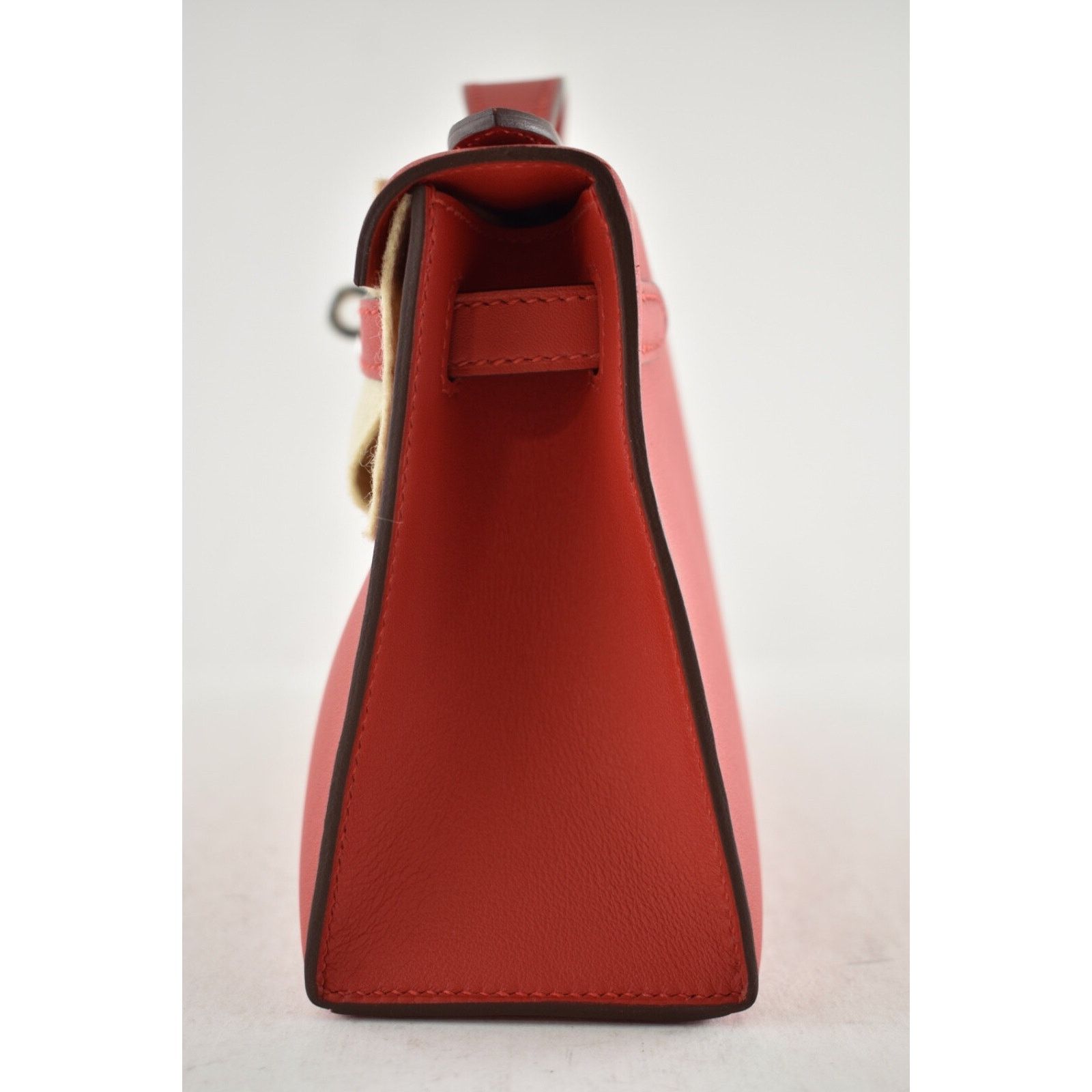 Hermes Hermes Mini Kelly Rouge Red Palladium Hardware Clutch Bag Size ONE SIZE - 19 Thumbnail