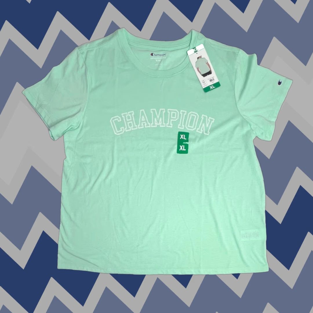 Champion Champion Graphic T-Shirt Women's XL Green Short Sleeve Tee Athleticwear Size XL / US 12-14 / IT 48-50 - 1 Thumbnail