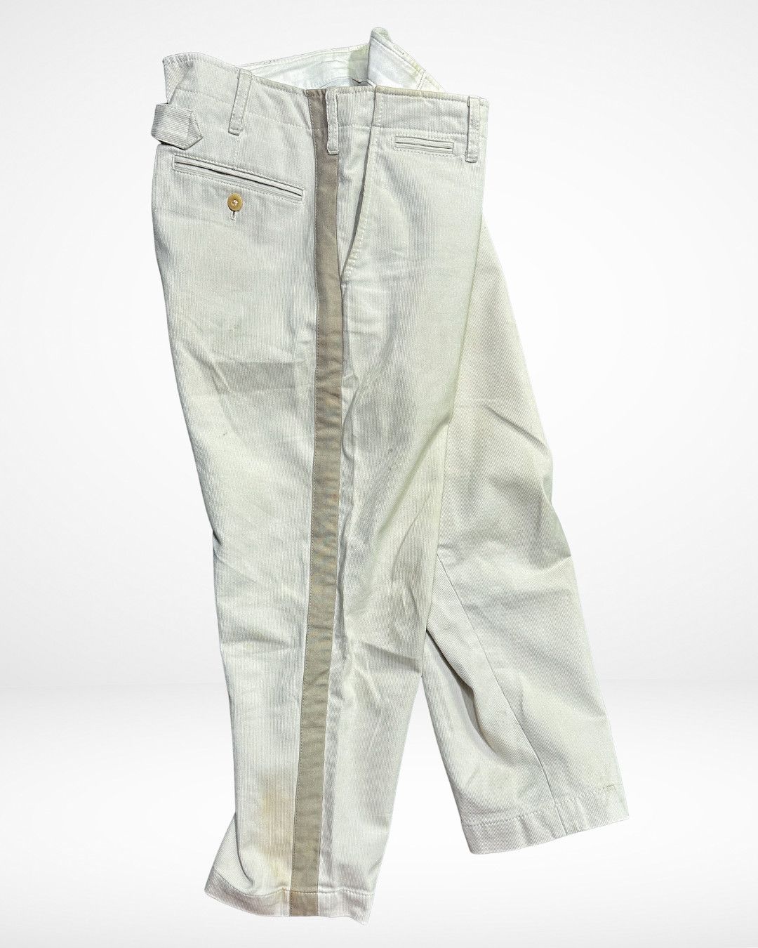Sacai Sacai SS15 Linen Strip Cinch Back Twill Pants Size US 34 / EU 50 - 4 Thumbnail