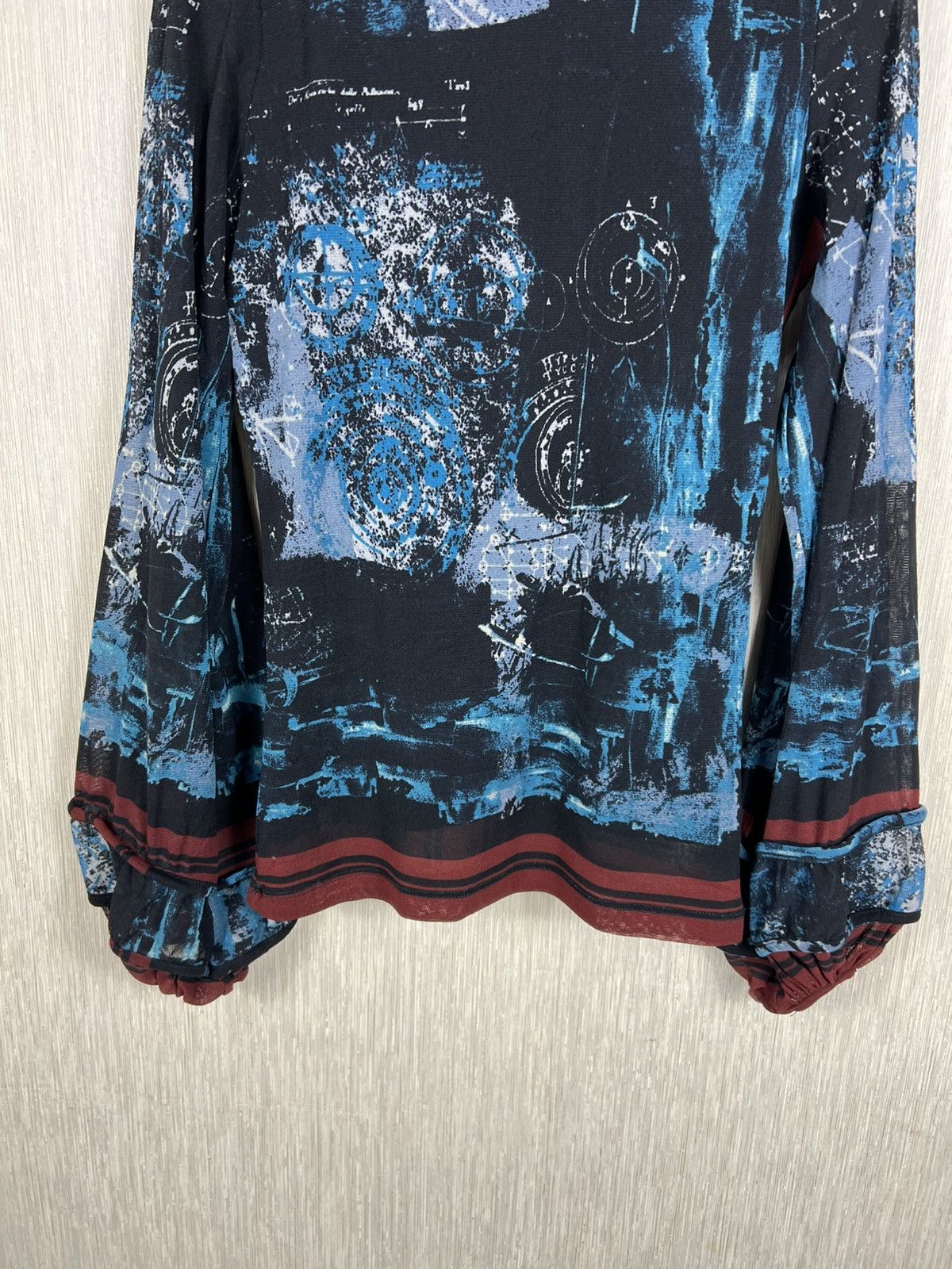 Jean Paul Gaultier Vintage Save the Queen! y2k mesh blouse puffy long sleeves Size XL / US 12-14 / IT 48-50 - 20 Thumbnail