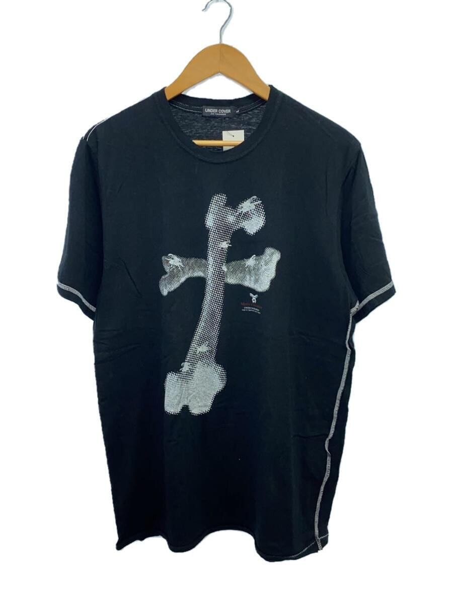 image of Undercover Crossbones Cross Scab T-Shirt in Black, Men's (Size Large)
