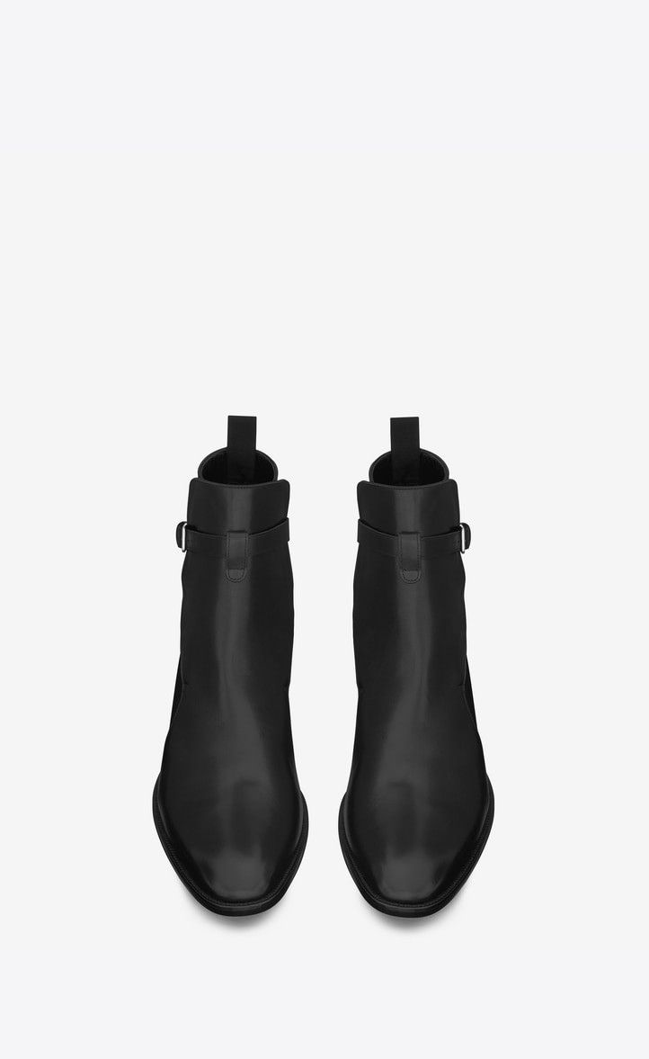 Saint Laurent Paris o1bcso1str1224 Wyatt Jodhpur Boots In Leather in Black Size US 7.5 / EU 40-41 - 3 Thumbnail