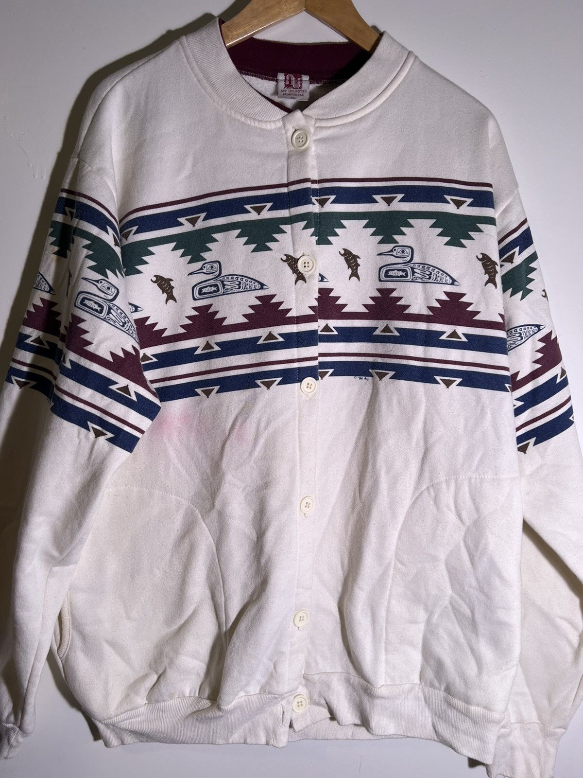 Vintage 80’s 90’s VTG Vintage Art Unlimited Retro Aztec Sweatshirt Size US XL / EU 56 / 4 - 3 Thumbnail