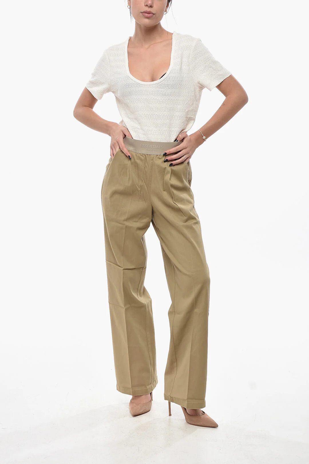 Fear of God og1mm0326 Cotton Relaxed-Fit Pant in Beige Size 30" / US 8 / IT 44 - 4 Thumbnail