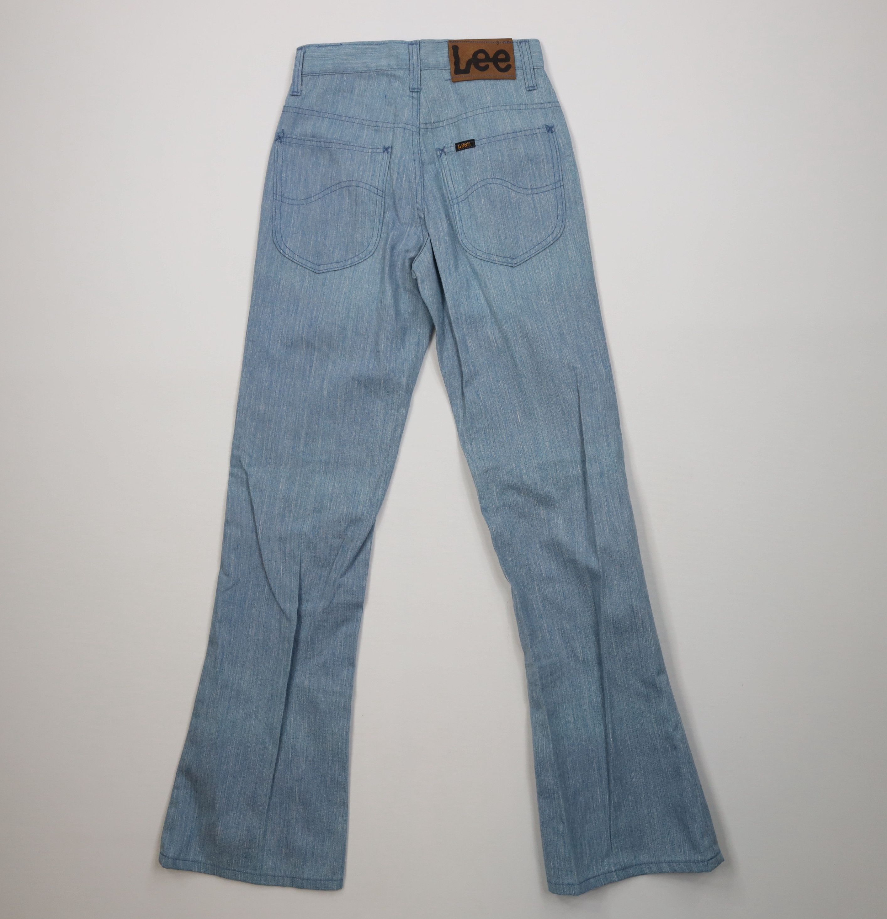Lee Vintage 70s Lee Flared Wide Leg Denim Jeans Blue USA Size 24" / US 00 / IT 34 - 10 Thumbnail