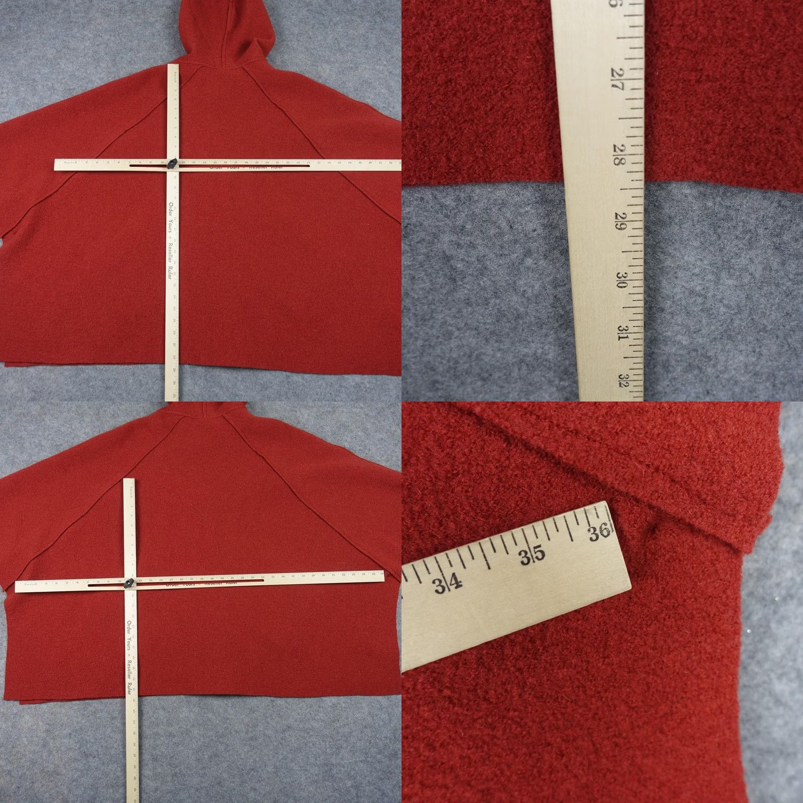 Vintage Evatralala Paris Cape Wool Red Hooded One Size Womens France Made in France Size ONE SIZE - 8 Thumbnail