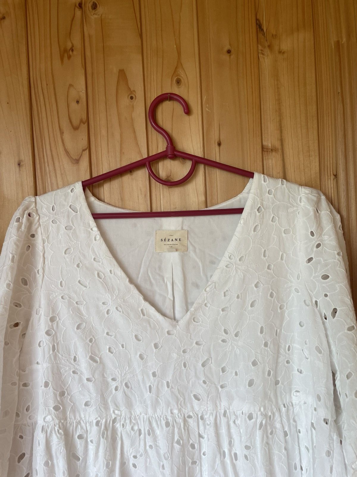 Sezane Sezane Broderie Anglaise Luxury White dres size 38 Size XS / US 0-2 / IT 36-38 - 5 Thumbnail