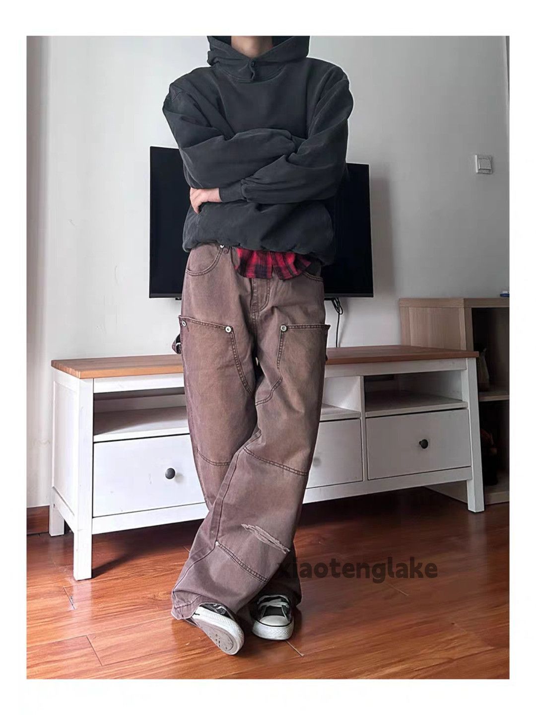 Vintage xtl vintage wide Leg loose baggy carpenter cargo jeans Size US 32 / EU 48 - 1 Thumbnail