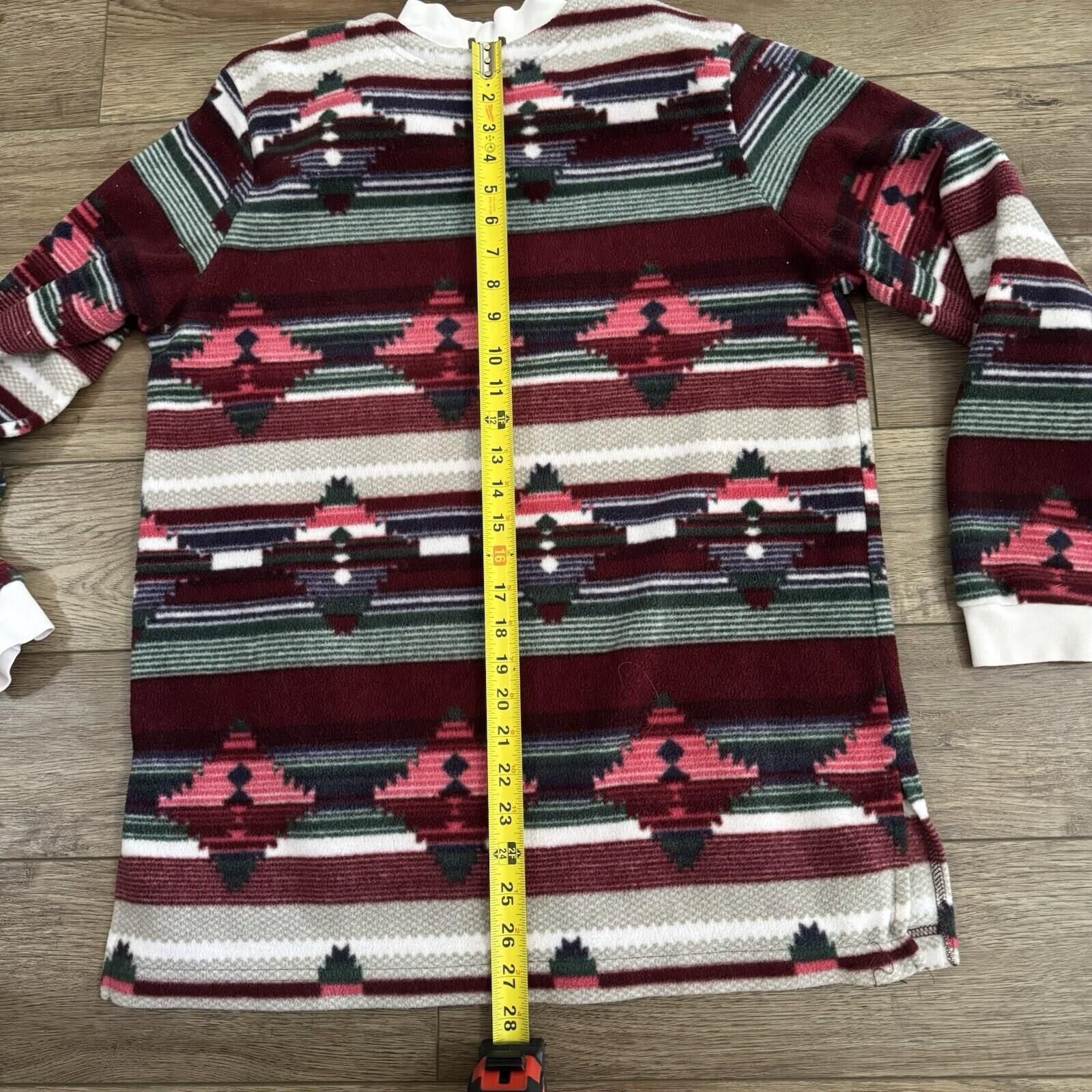 Blair Vintage 90s Blair Aztec Stripe Fleece Mock Neck Sweatshirt Size M / US 6-8 / IT 42-44 - 7 Thumbnail