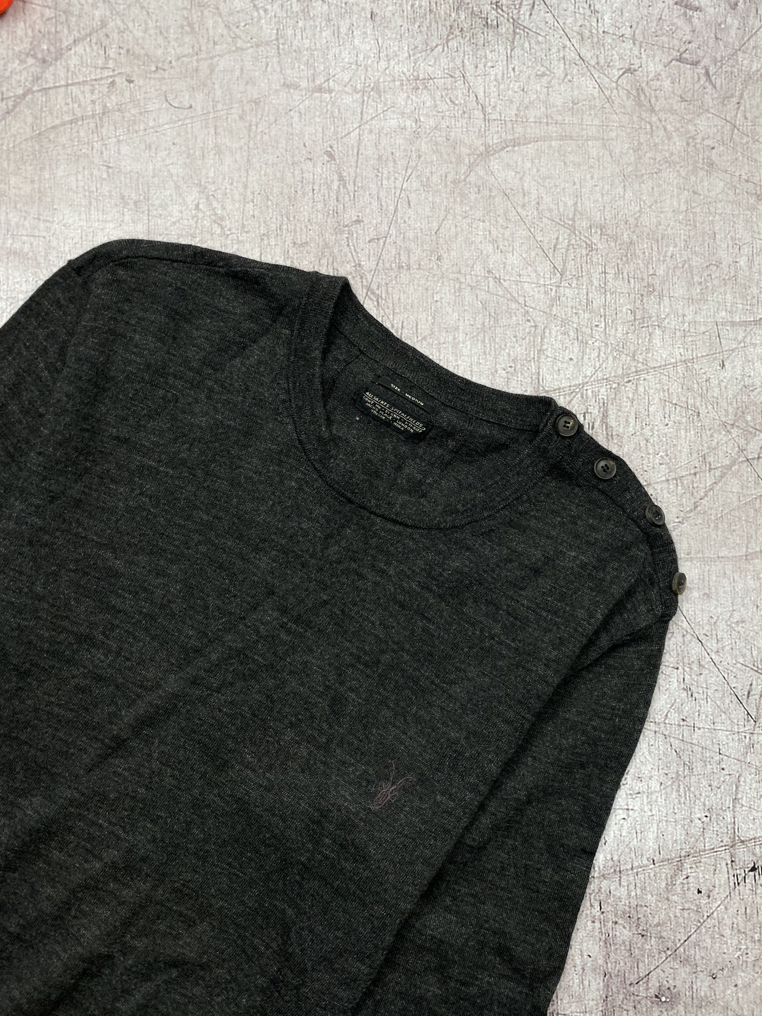Allsaints Allsaints Vintage Mens Merino Wool Crew Neck Sweater Size US M / EU 48-50 / 2 - 2 Thumbnail