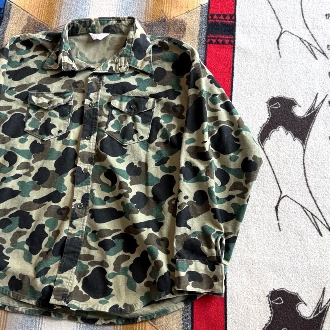 Vintage VINTAGE Frostproof Mens 3XL Duck Frog Camo Chamois Flannel Button Up Pocket Size US XXL / EU 58 / 5 - 3 Thumbnail