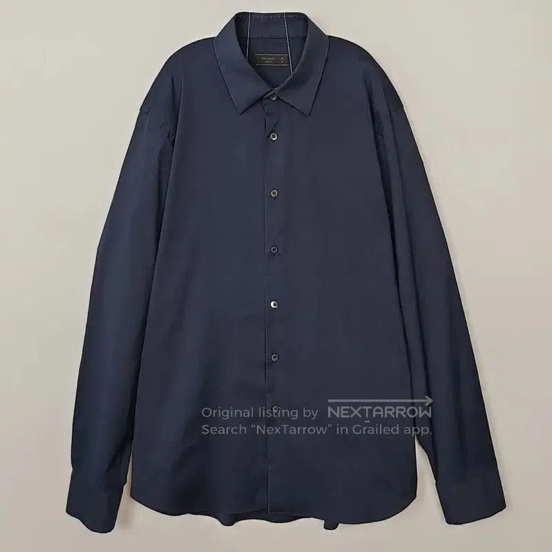 Prada Prada Navy Cotton Men's Shirt. Size US L / EU 52-54 / 3 - 1 Thumbnail