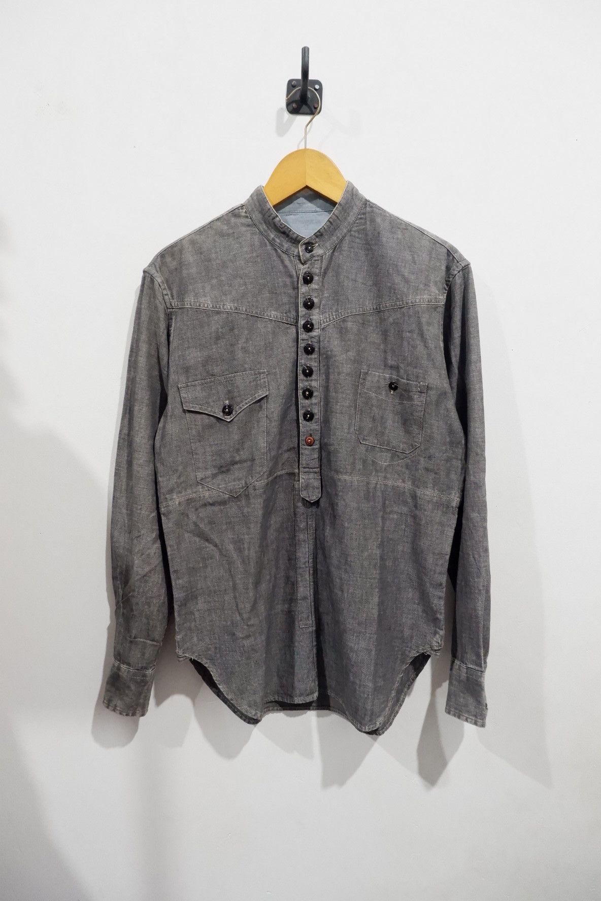 Scarti-Lab Scarti Lab Pullover Half Button Chambray Shirt Made in Italy Size US M / EU 48-50 / 2 - 1 Thumbnail