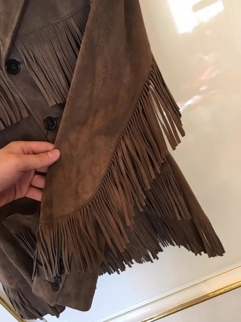 Saint Laurent Paris Saint Laurent Paris Tassel suede jacket-2506 Size US XS / EU 42 / 0 - 3 Thumbnail