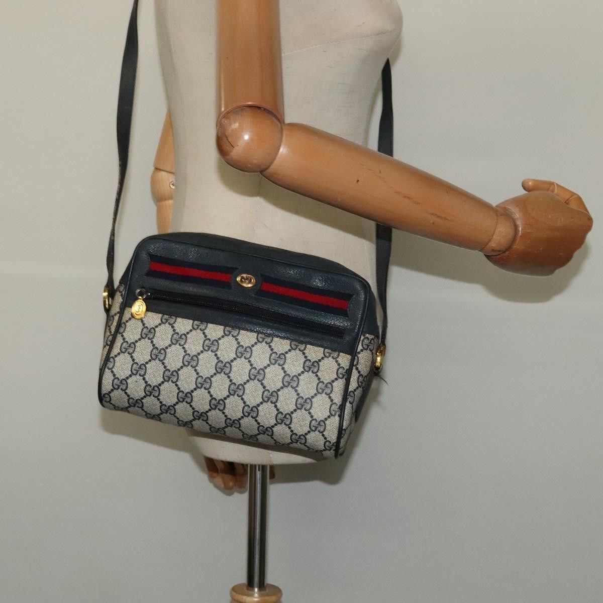 Gucci GUCCI GG Supreme Sherry Line Shoulder Bag Pvc Navy Gold 119 Size ONE SIZE - 21 Thumbnail
