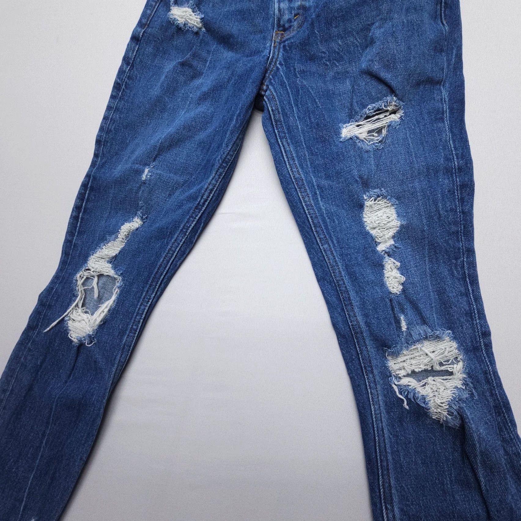 Abercrombie & Fitch VINTAGE Abercrombie & Fitch Jeans Shap Skinny High Rise 0 (25) Denim Distressed 90s Womens Size 25" / US 0 / IT 36 - 4 Thumbnail