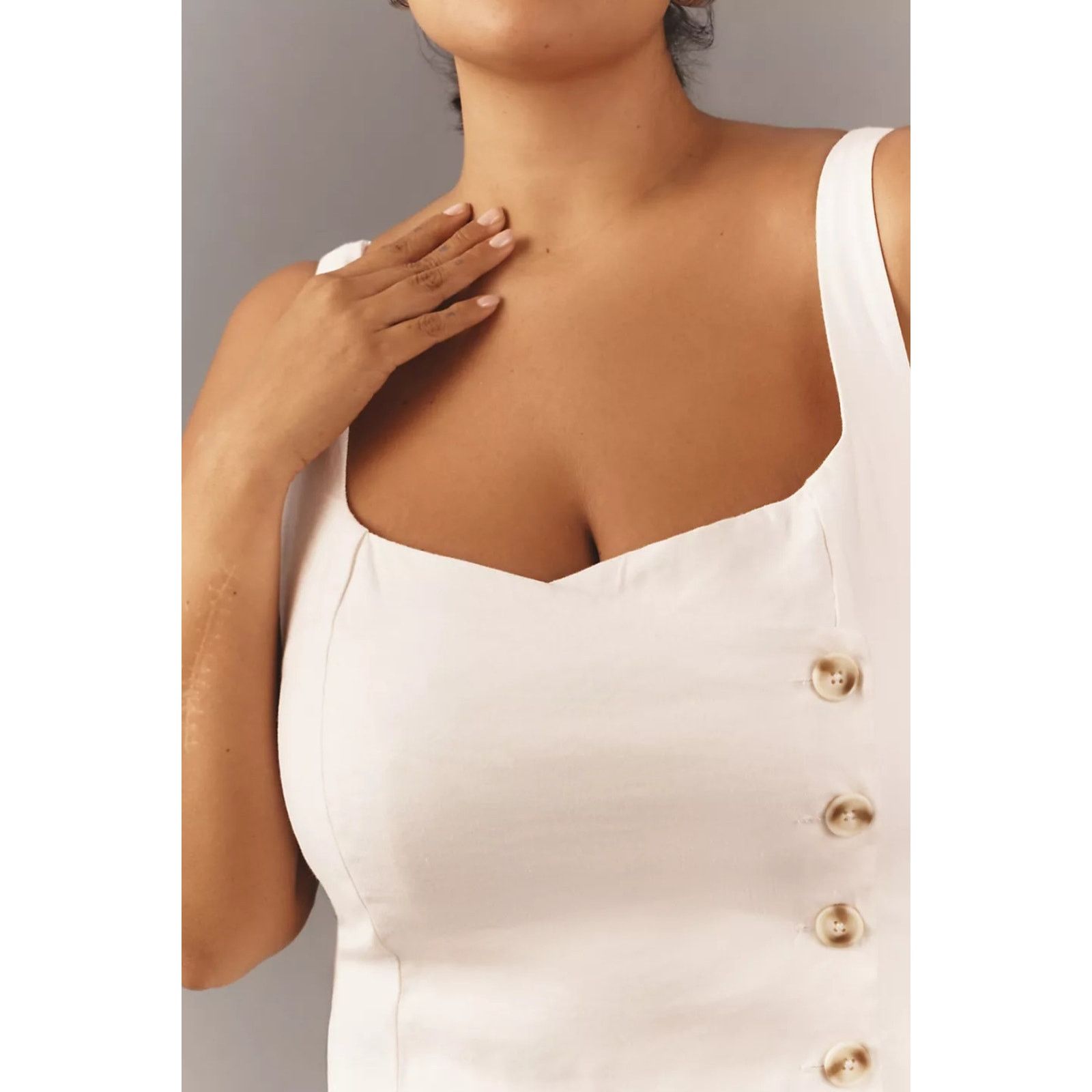 Anthropologie NWT Sleeveless Square-Neck Linen Wrap Midi Dress $178 1X Size XXL / US 16-18 / IT 52-54 - 2 Thumbnail
