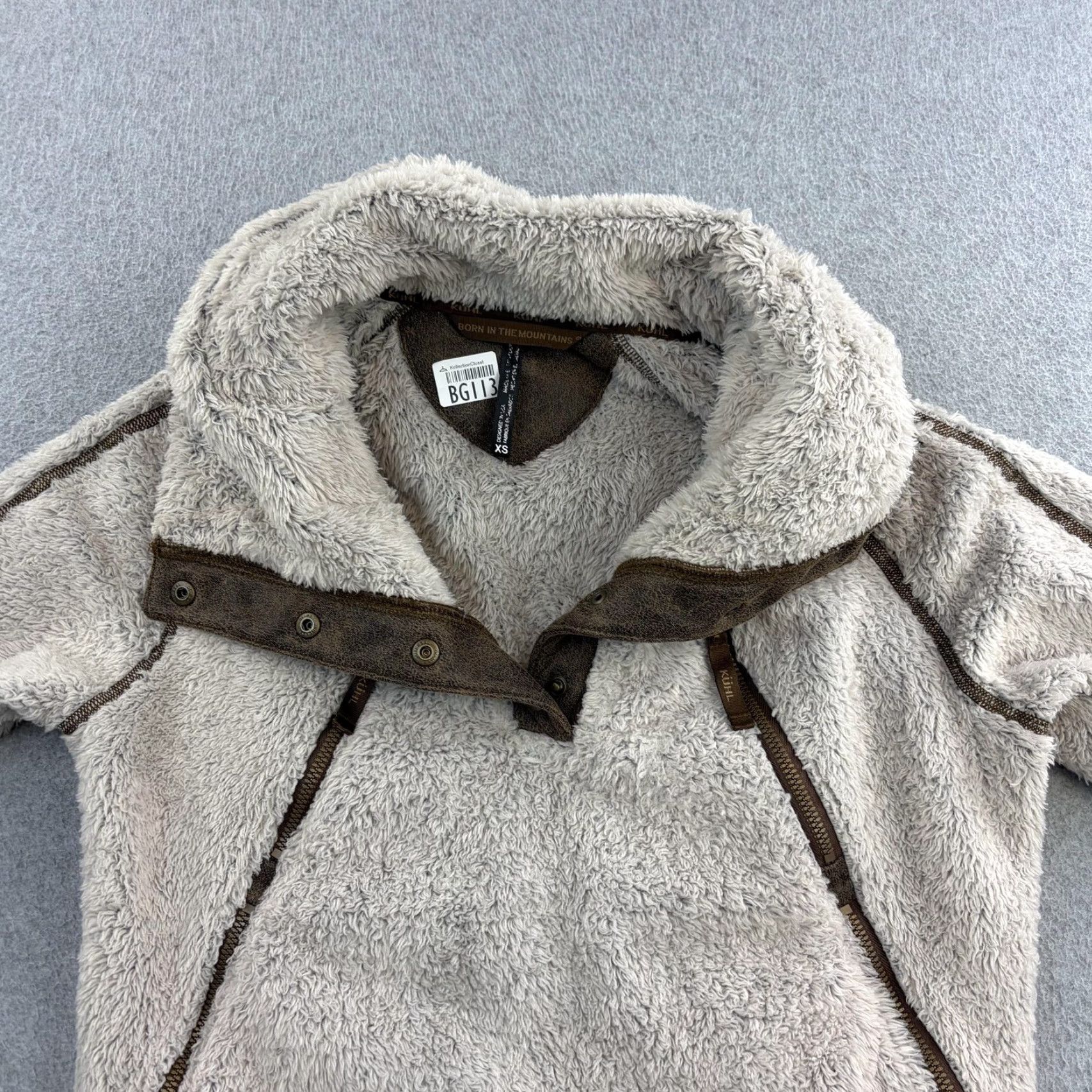 Vintage Kuhl Jacket Womens XS Gray Fleece Hooded Zip Pockets Anorak Outdoor Sherpa Shirt? Size XS / US 0-2 / IT 36-38 - 3 Thumbnail