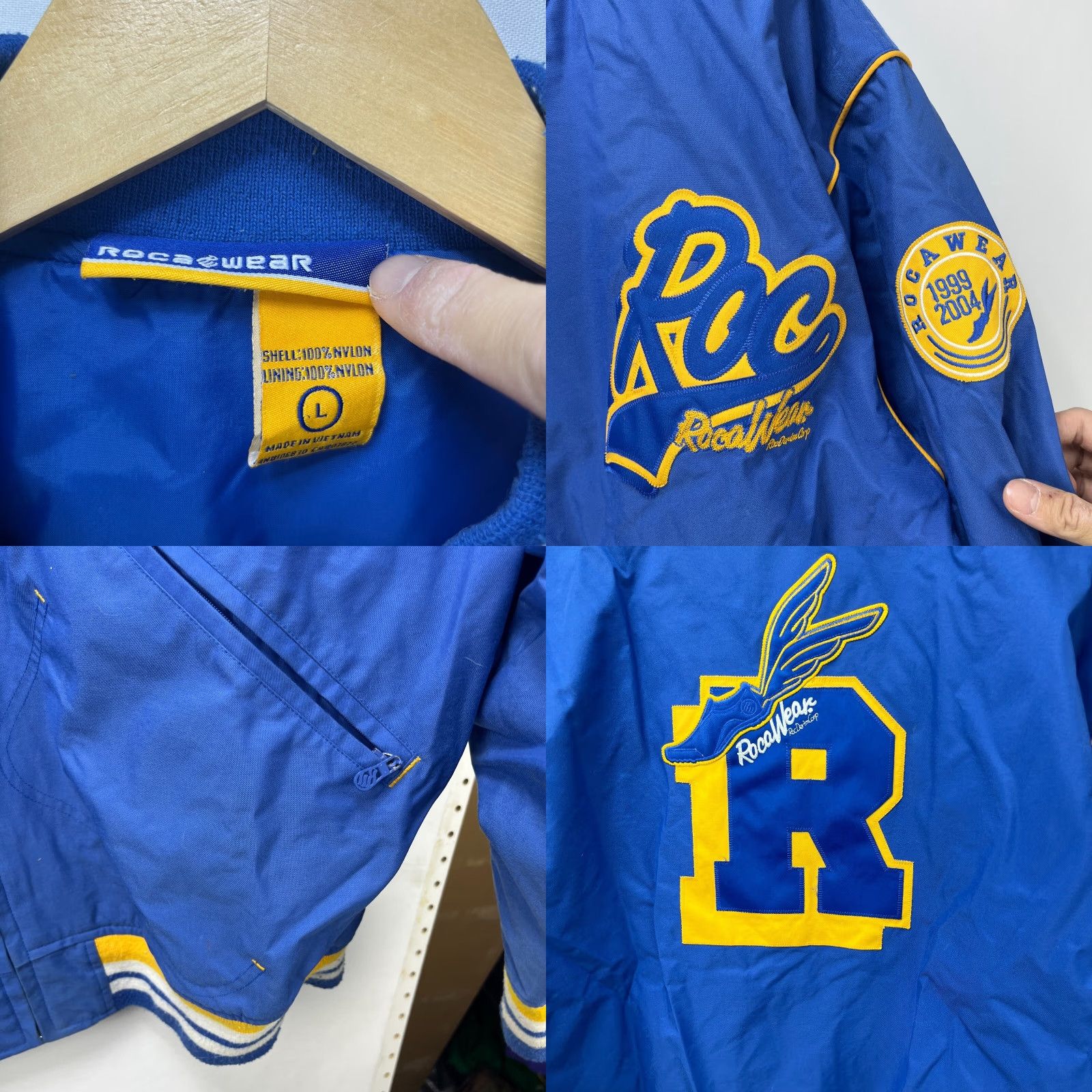 Rocawear VINTAGE Rocawear Varsity Jacket Zip Up L Large 90s Blue Nylon Men Size US L / EU 52-54 / 3 - 8 Thumbnail