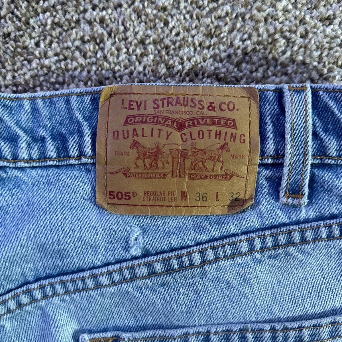 Levi's × Vintage Light blue painted vintage Levi's 505 jeans Size US 36 / EU 52 - 3 Thumbnail