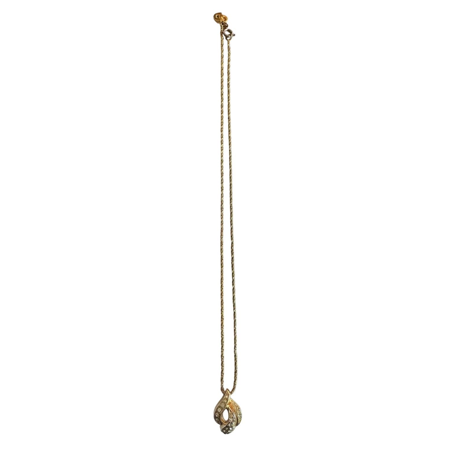 Dior Christian Dior Rhinestone Gold Plate Necklace 16" Size ONE SIZE - 10 Thumbnail