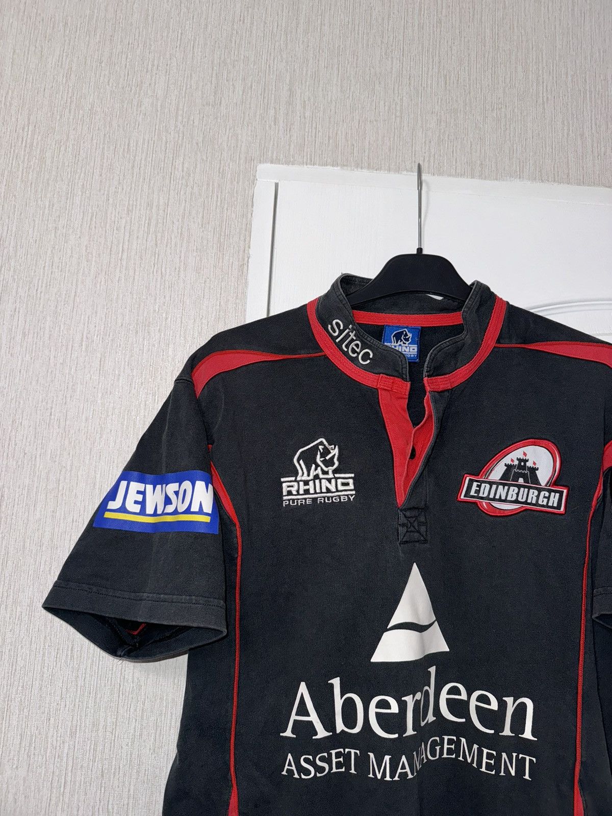 Vintage Edinburgh Union 2009 Black Rhino Rugby Jersey Maillot L sz Size US L / EU 52-54 / 3 - 6 Thumbnail