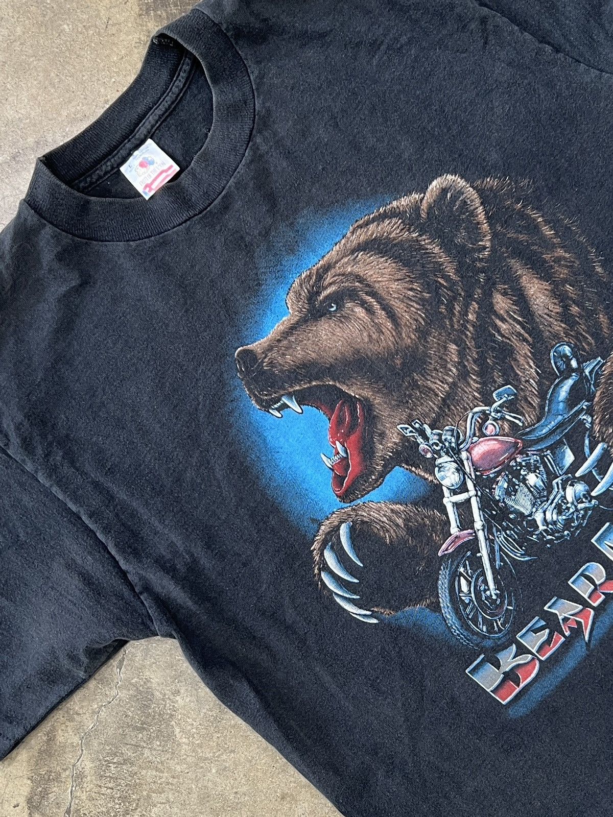 Harley Davidson Vintage 1995 90s Harley Davidson Bear Metal Motorcycle Large Size US L / EU 52-54 / 3 - 1 Thumbnail