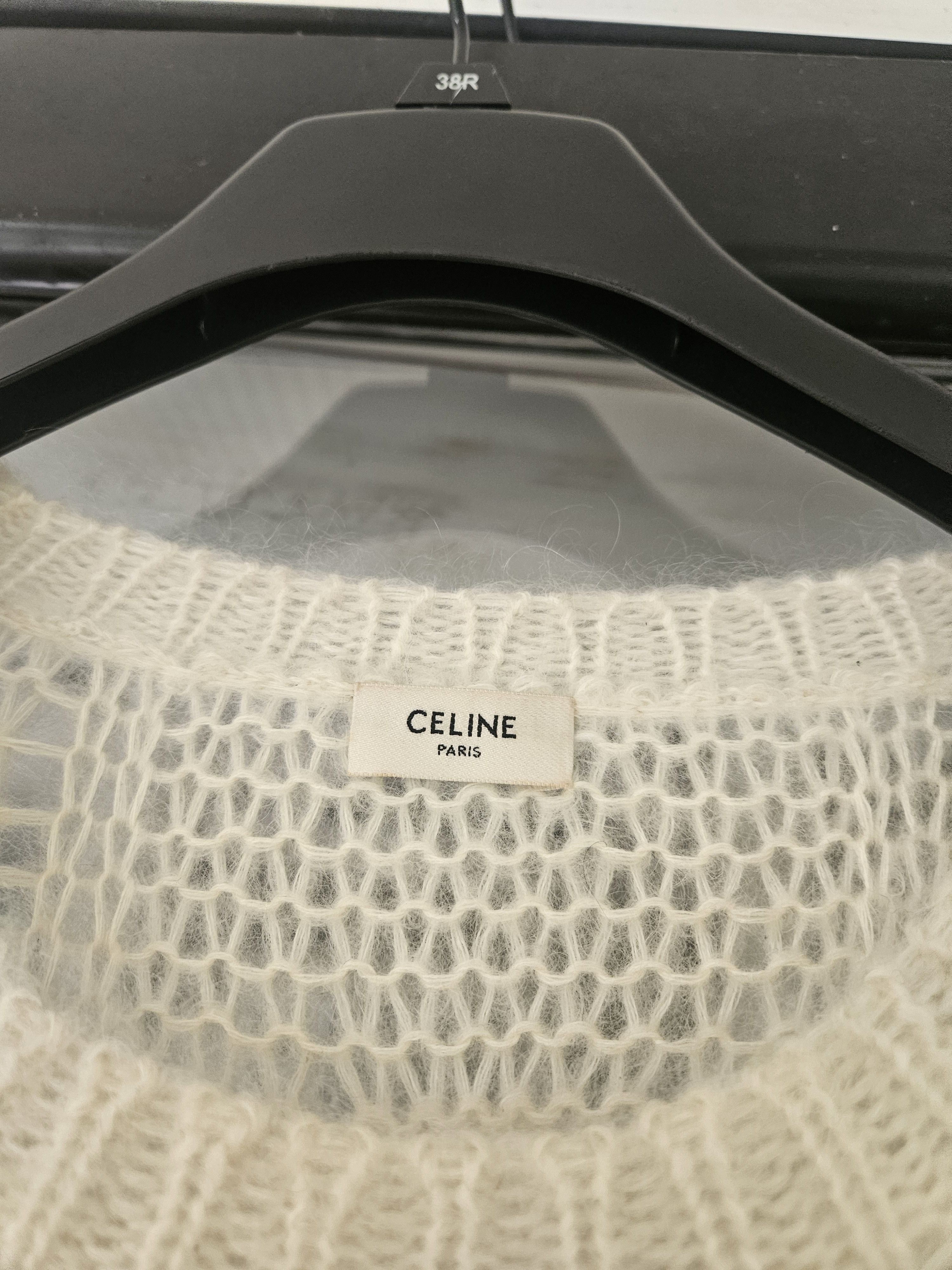 Celine Hedi Aran Runway Mohair Cable Knit Sweater Size US M / EU 48-50 / 2 - 5 Thumbnail
