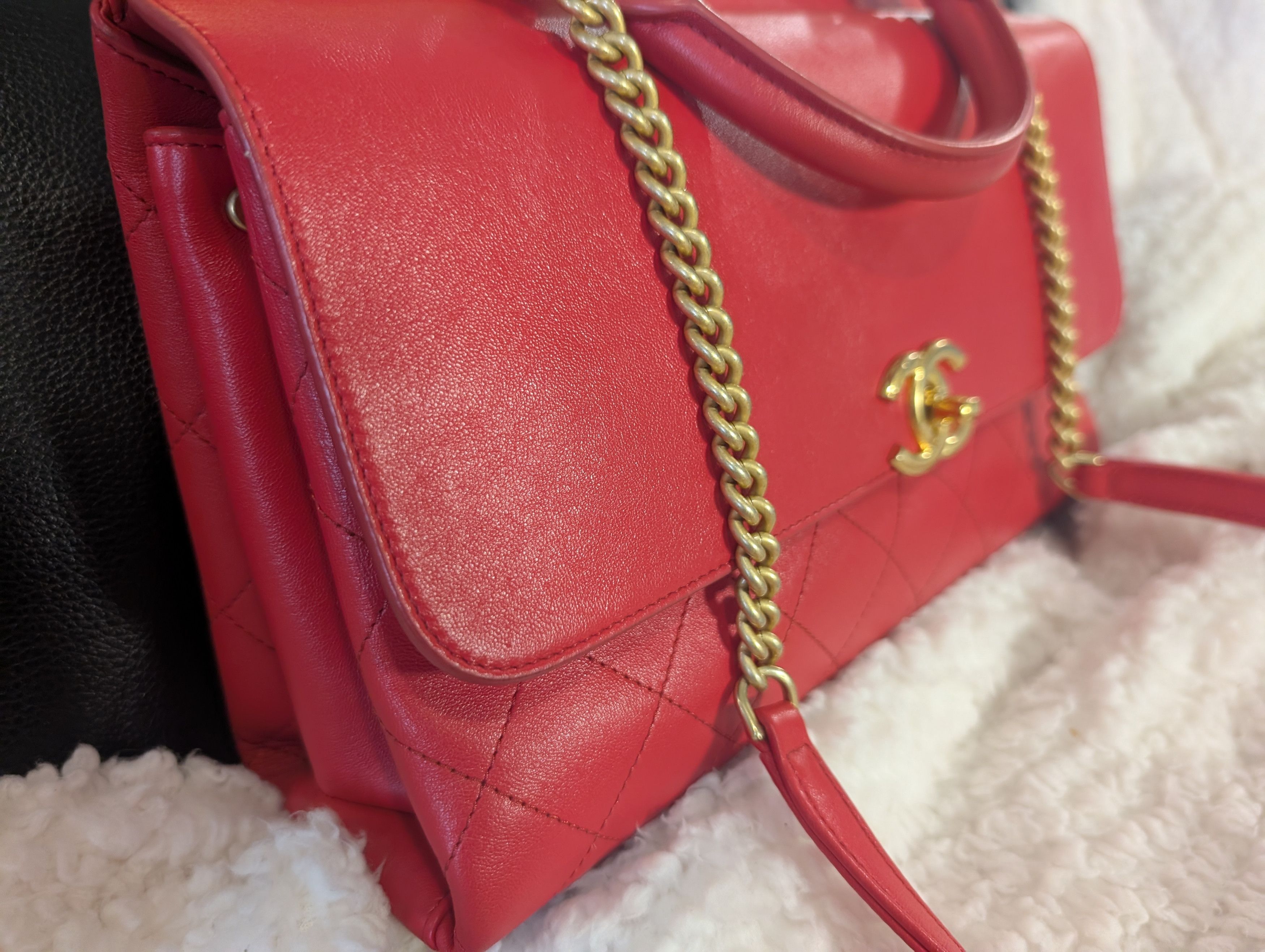 Chanel CHANEL Red Quilted Top Handle Shoulder Bag Size ONE SIZE - 9 Thumbnail