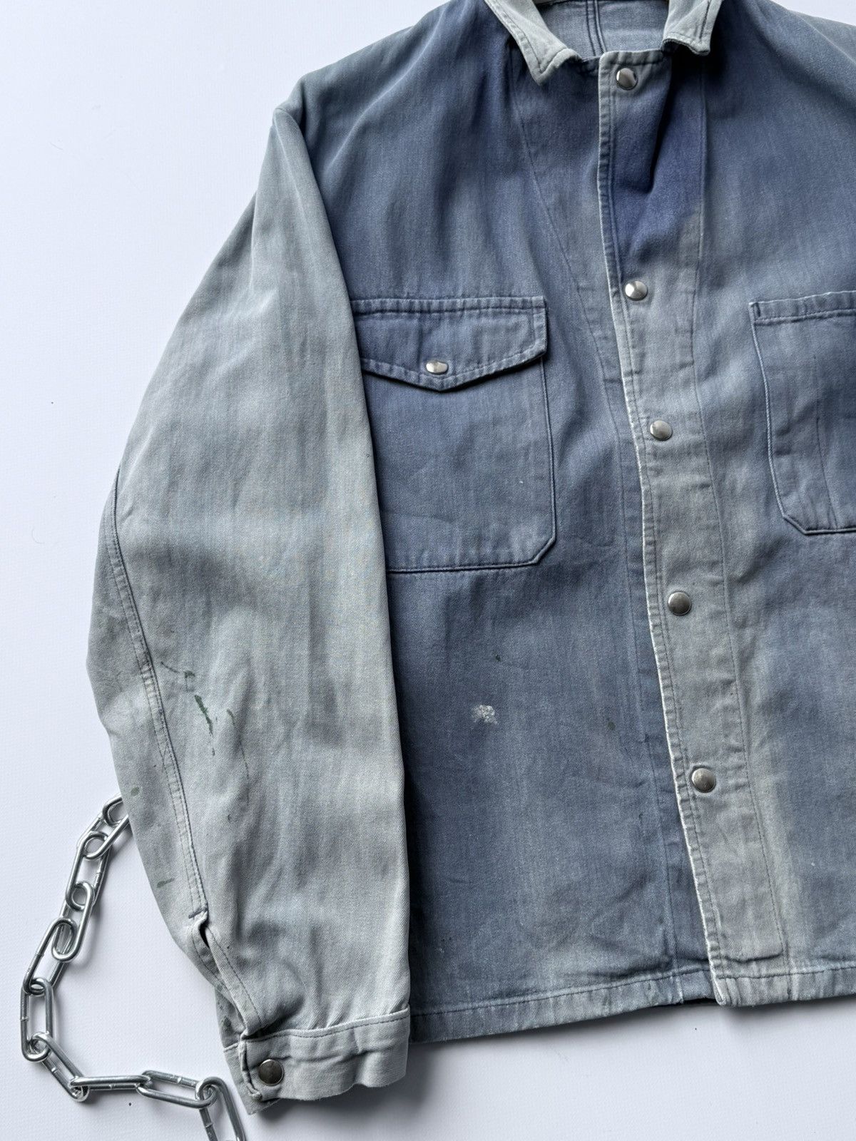 Le Laboureur Vintage 80s French Swiss Made Faded Work Chore Jacket Size US M / EU 48-50 / 2 - 7 Thumbnail