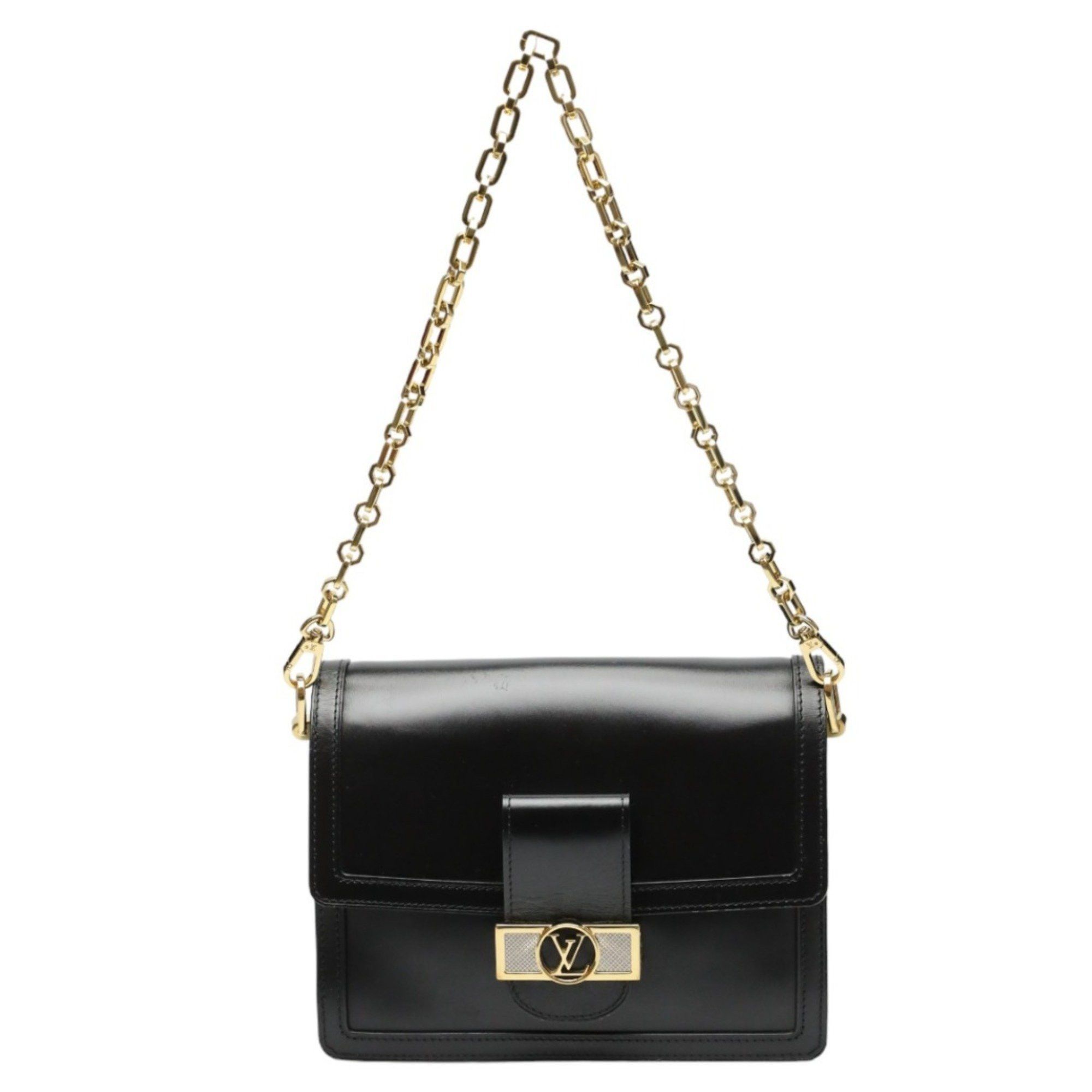 Louis Vuitton Louis Vuitton Shoulder Bag Dauphine MM LV Lock Chain Calfskin M55821 Noir Size ONE SIZE - 1 Thumbnail