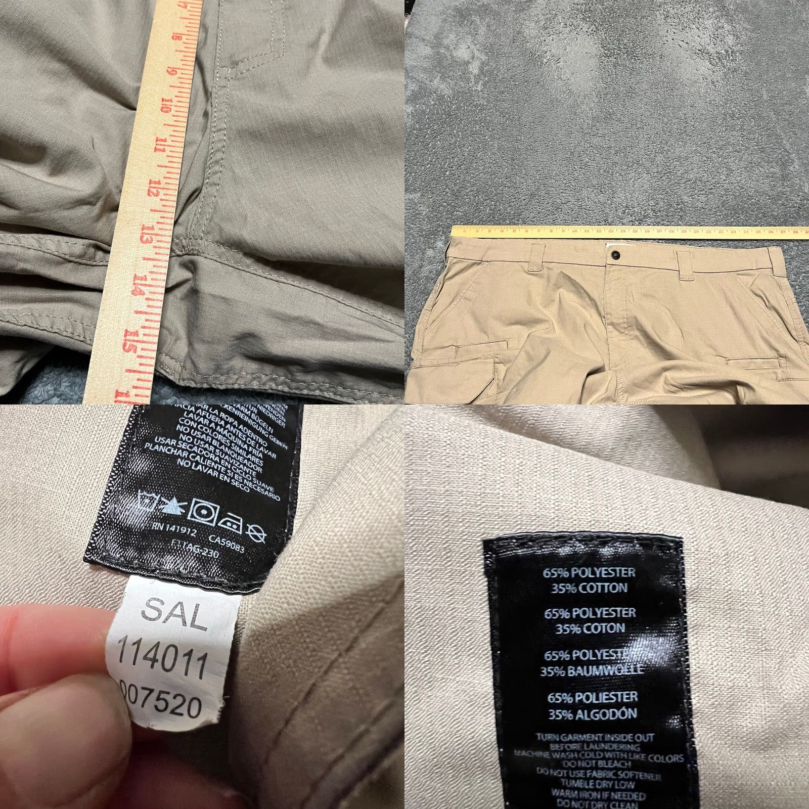 Vintage First Tactical Pants Mens 52 Tan Cargo Straight Fit Ripstop 52x33 Big & Tall Inseam 33 Mens Cargo Pants Tan Size US 36 / EU 52 - 8 Thumbnail